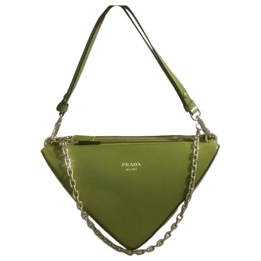 Triangle leather handbag