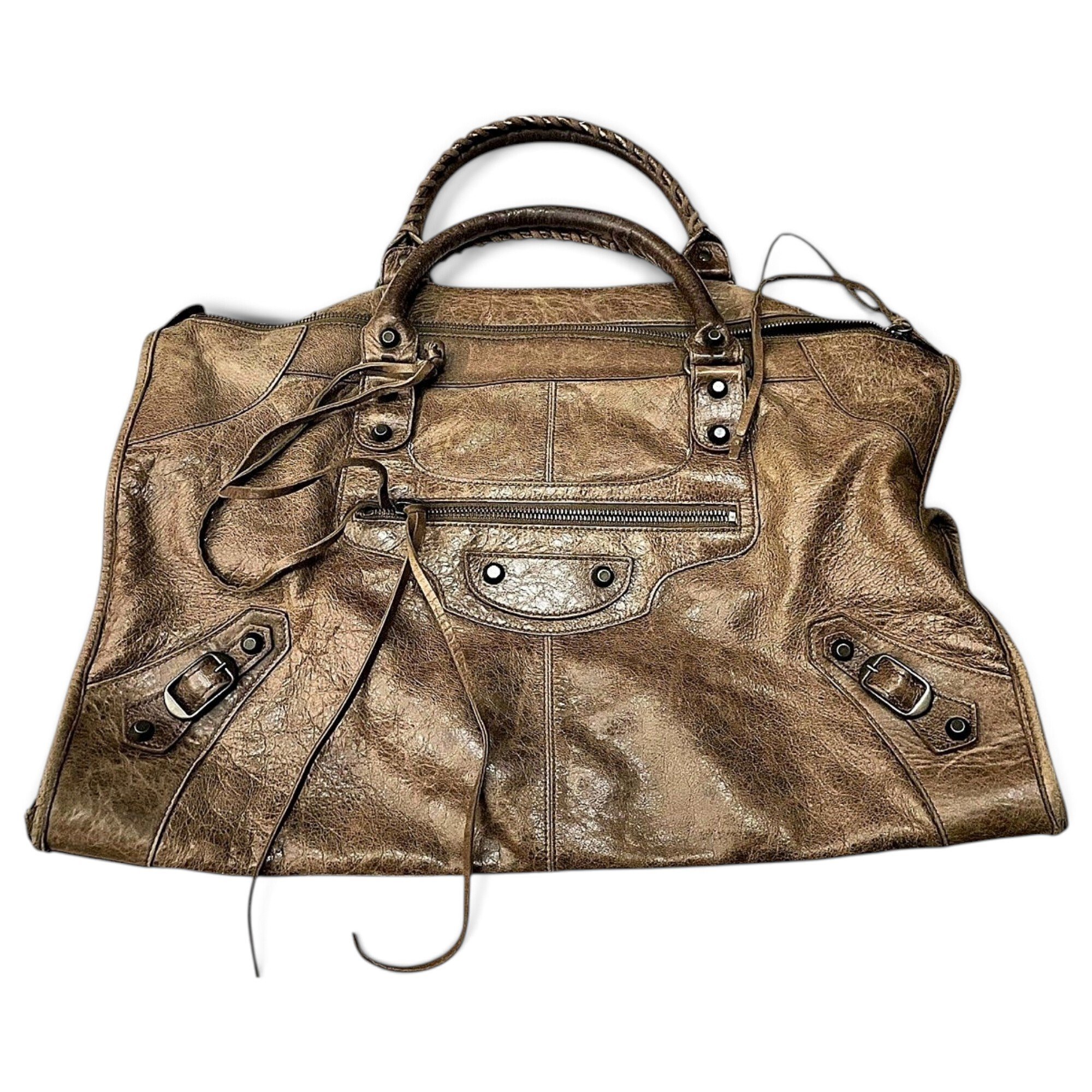 Work leather handbag