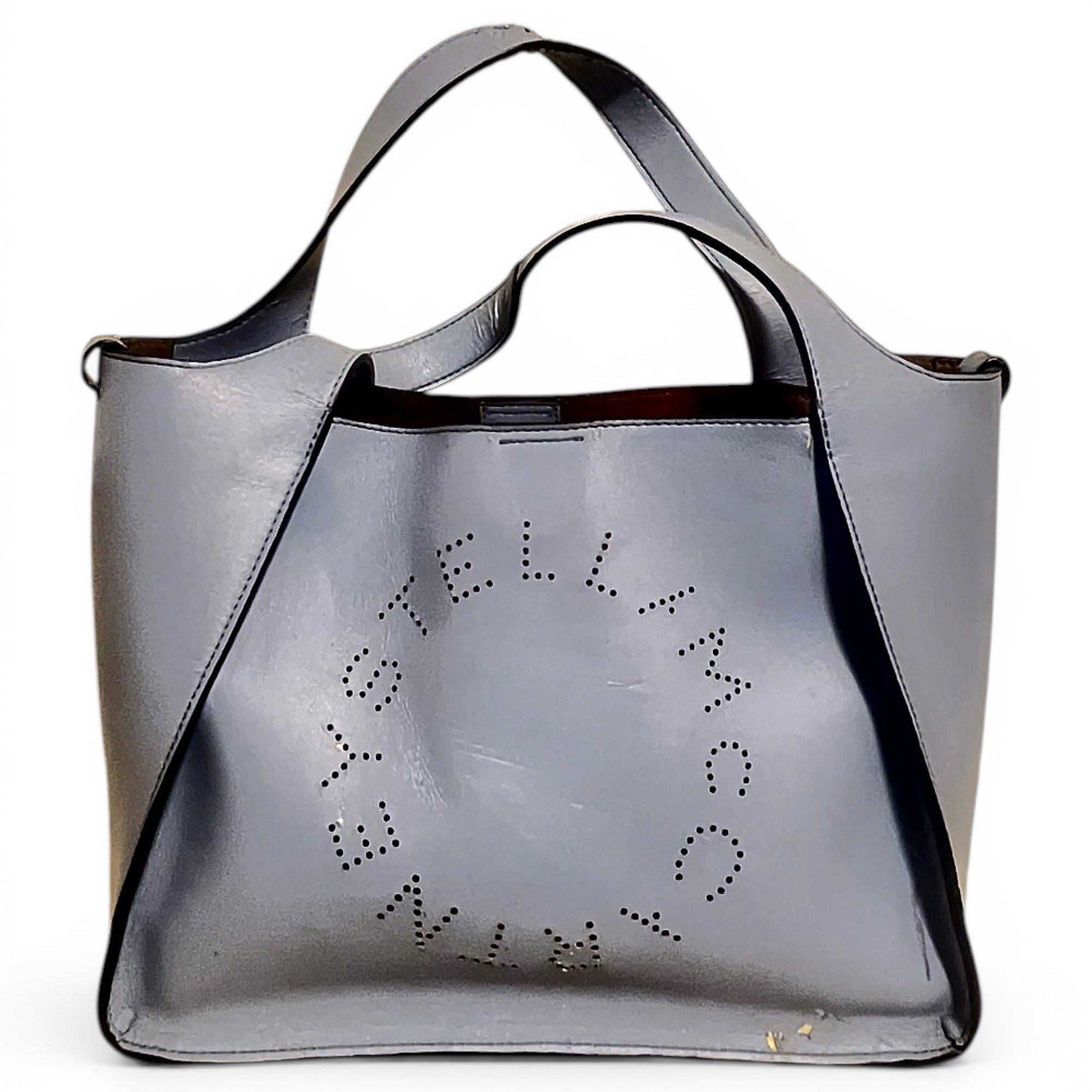 Logo vegan leather tote