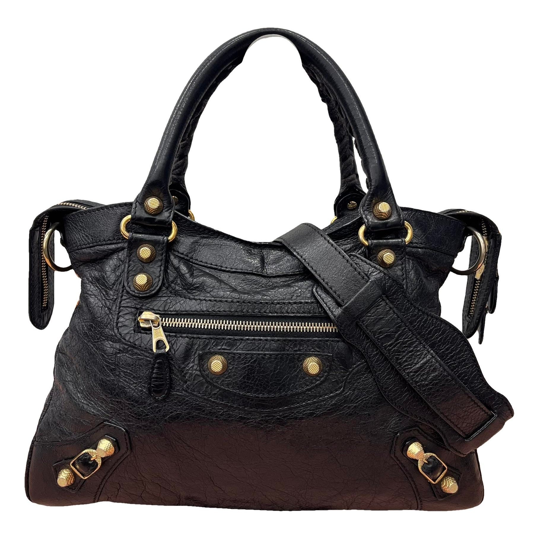 City leather handbag
