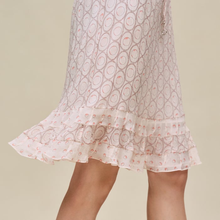 Rose Opaline "Clous" Drawstring Tulip Skirt