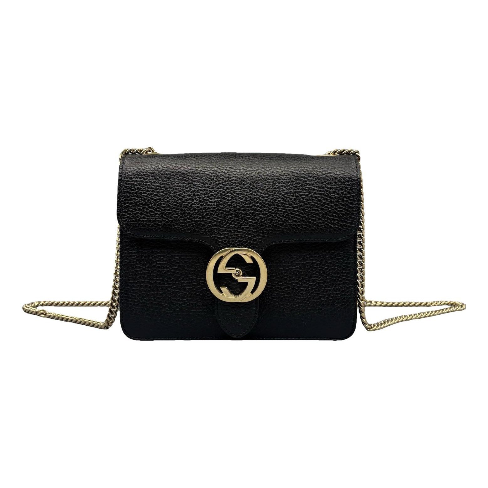 Interlocking leather handbag