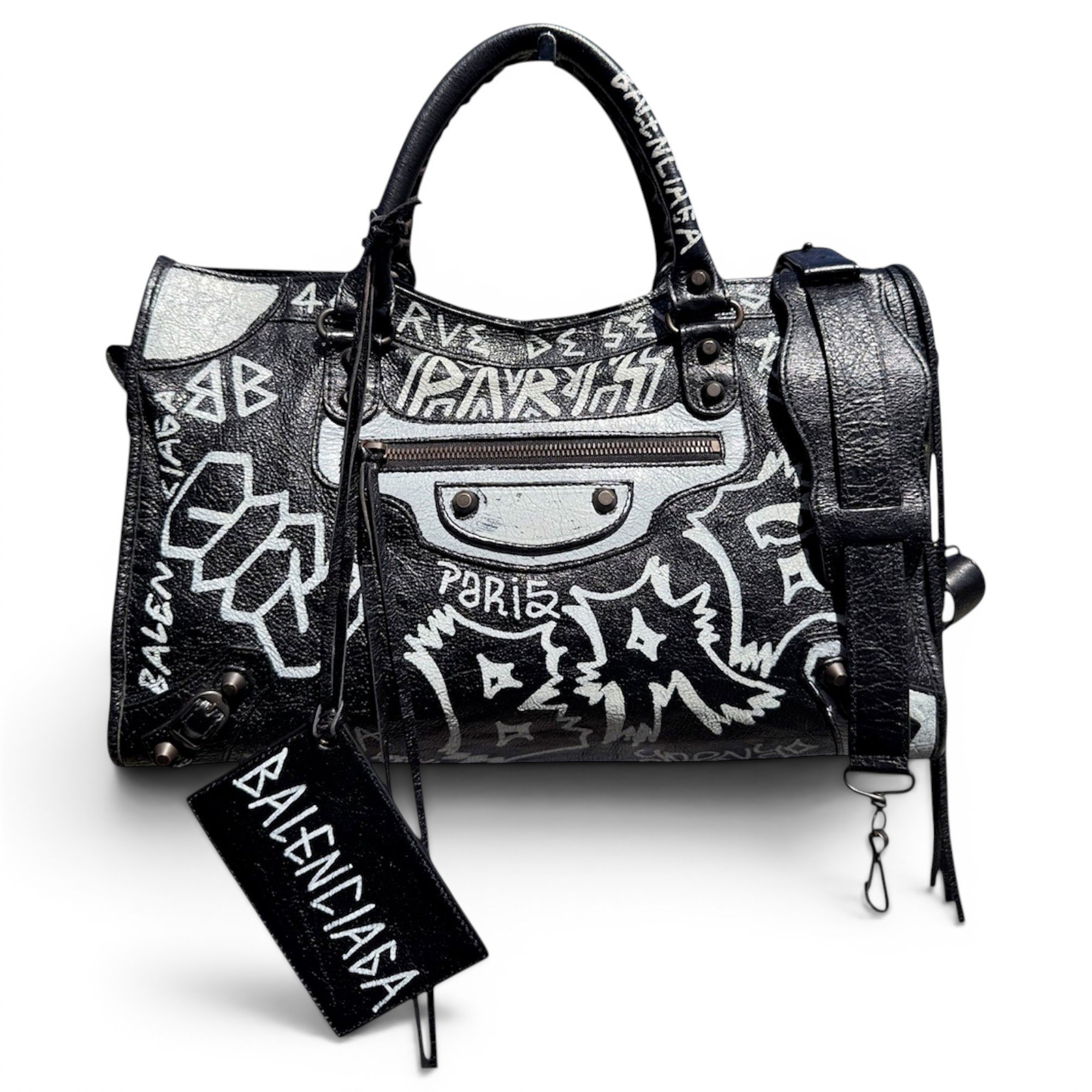 City leather handbag