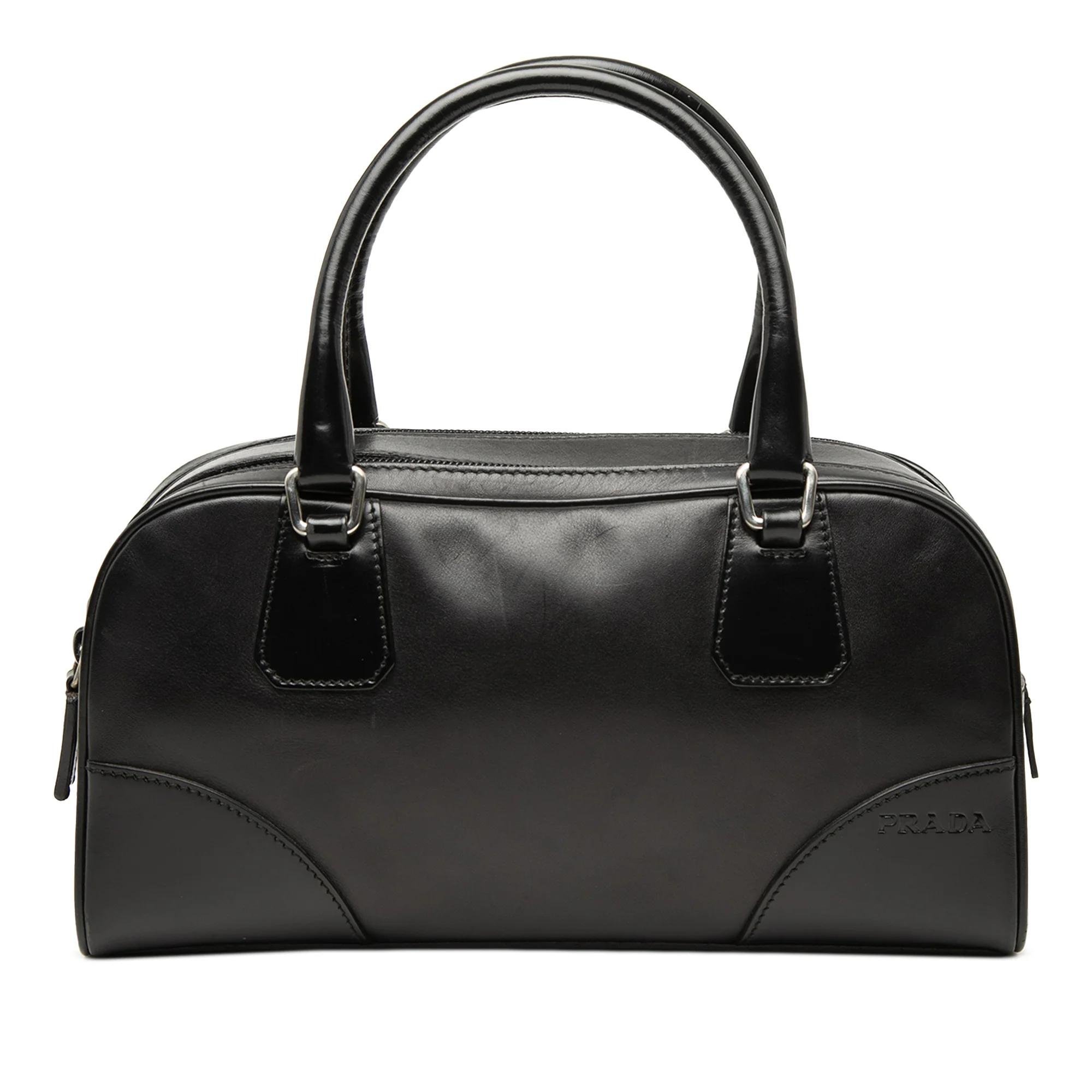 Bowling pony-style calfskin handbag