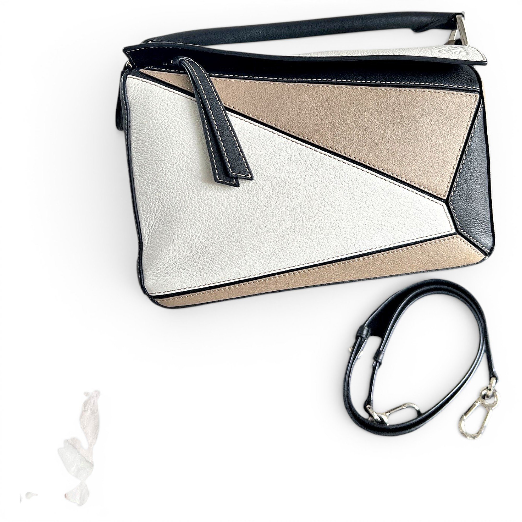 Puzzle leather handbag