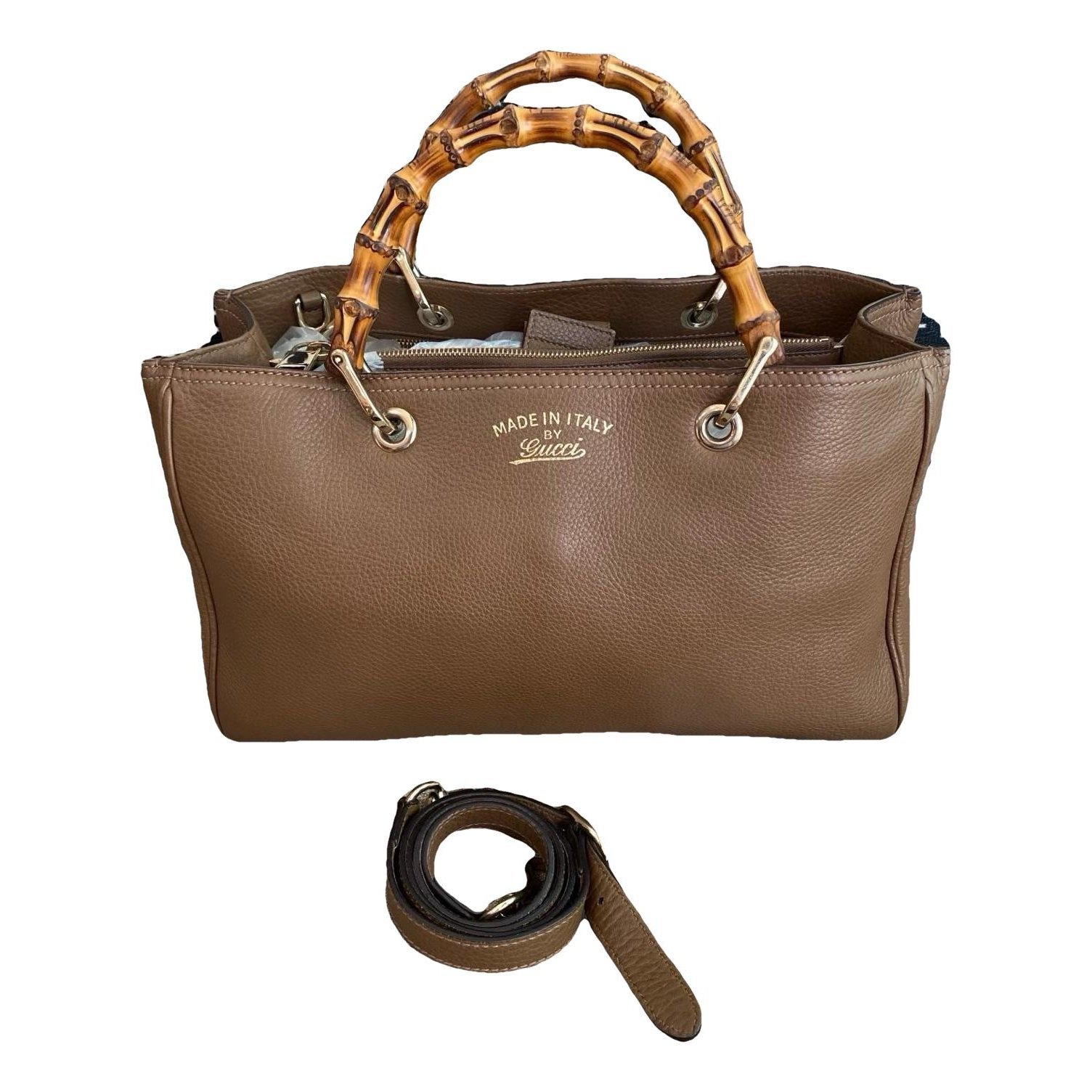 Bamboo Shopper leather handbag