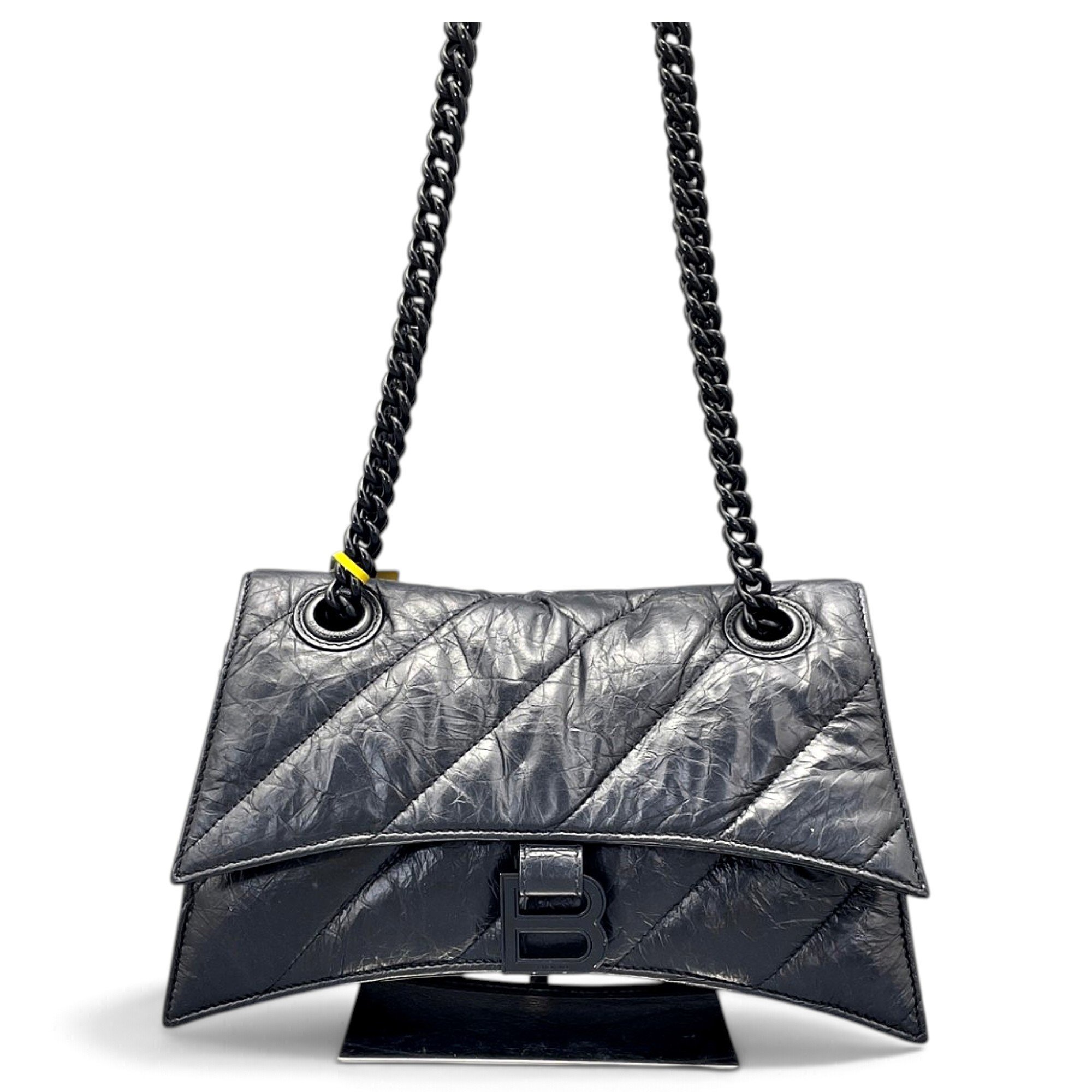 Hourglass leather handbag