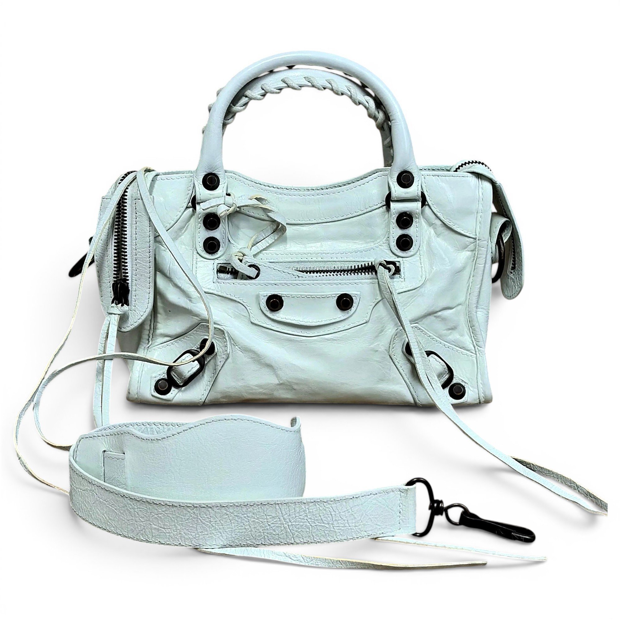 City leather handbag