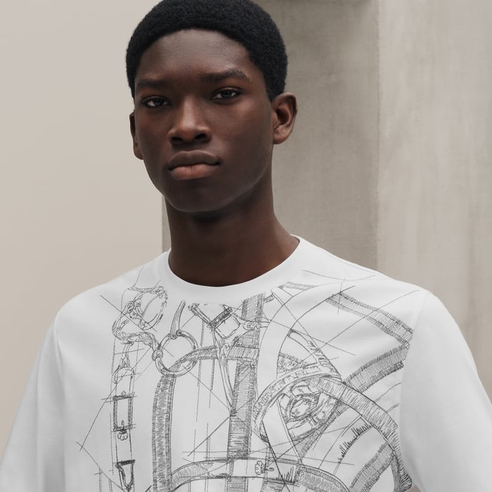 Blanc "Cavalcadour Griffonne" Embroidered T-shirt