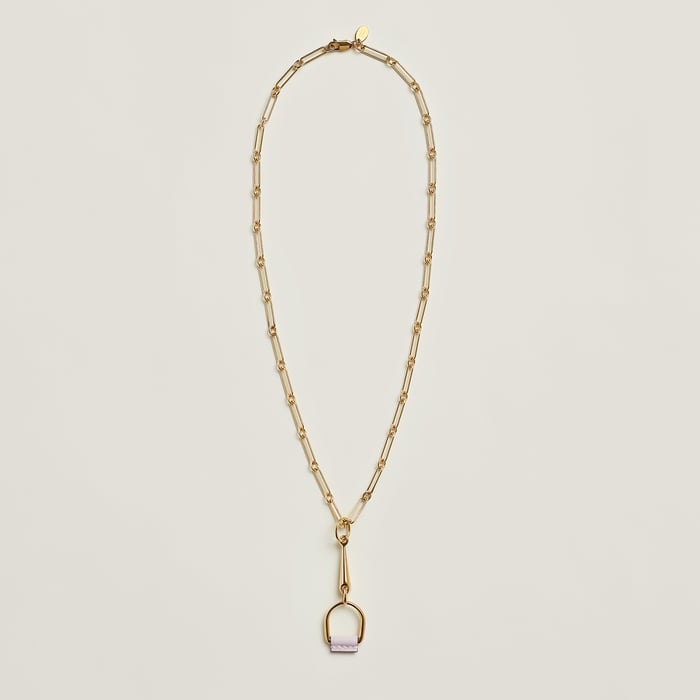 Mauve Pâle Heritage Equestre Pendant, Small Model