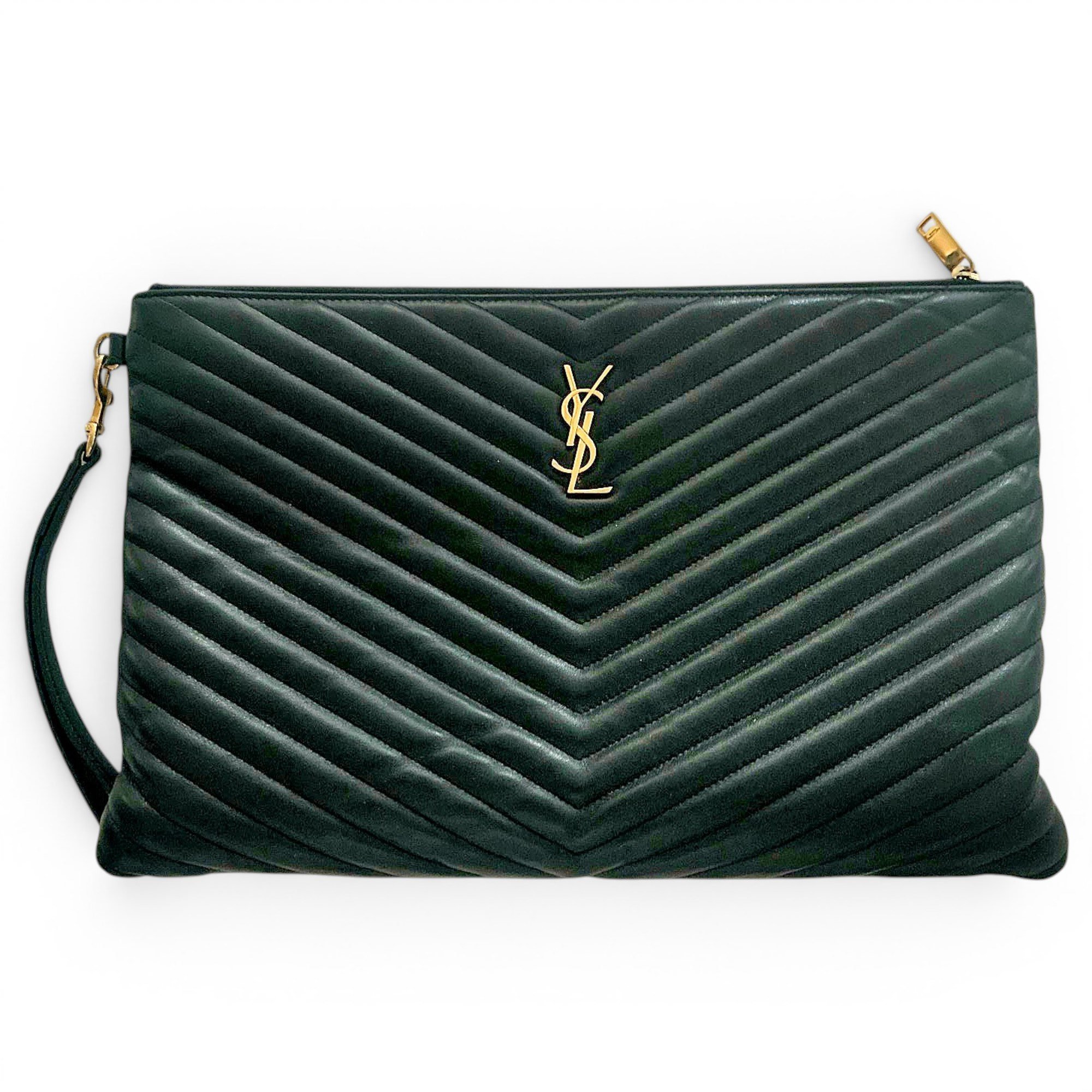 Leather clutch bag