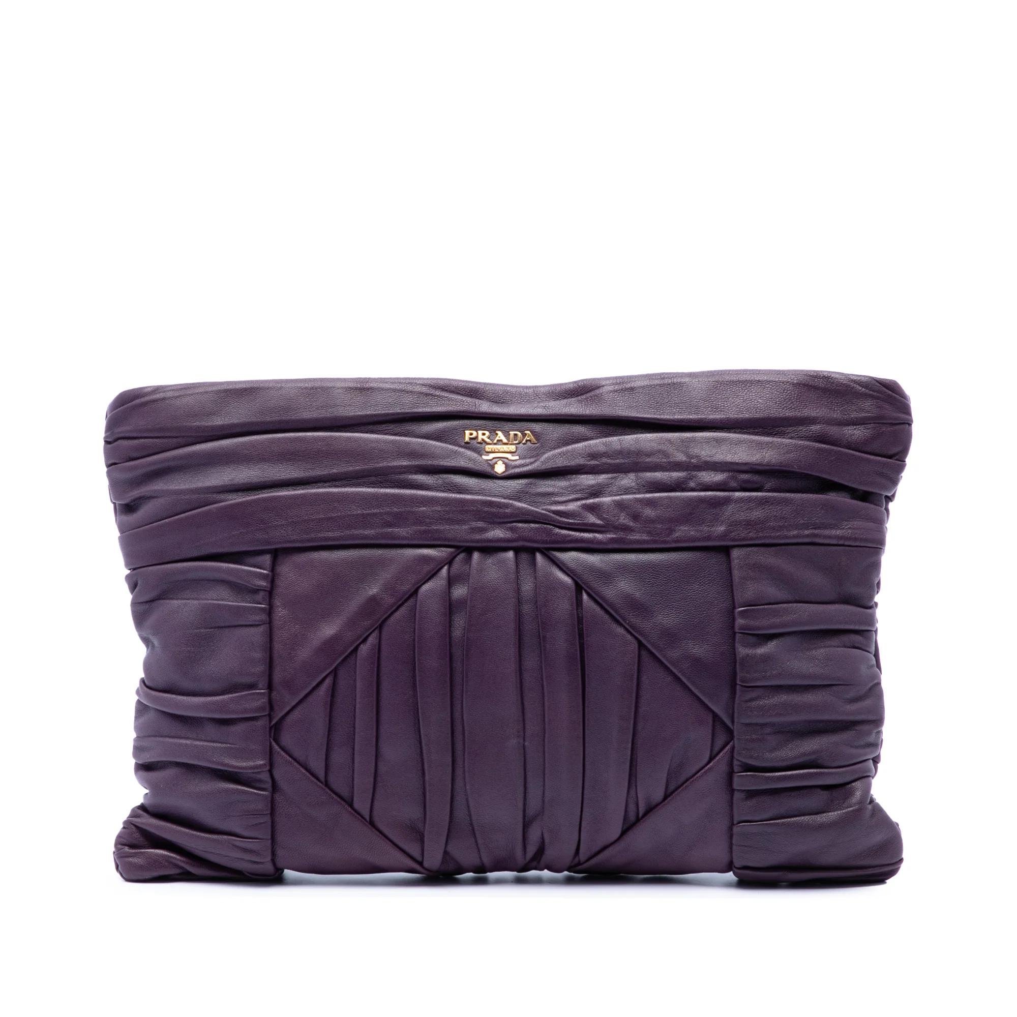 Leather clutch bag