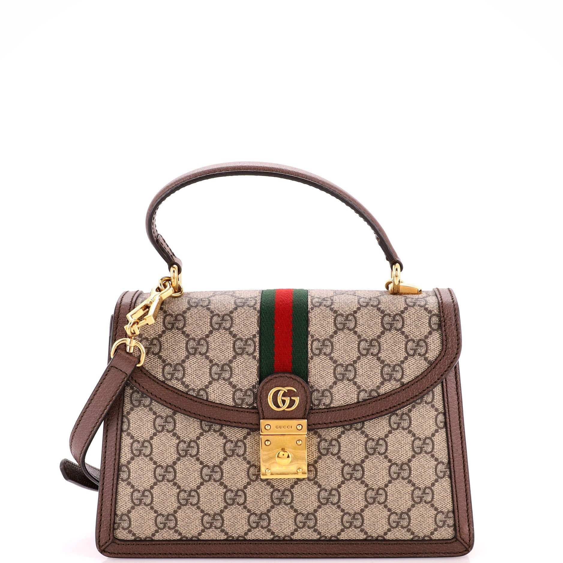 Ophidia Flap Top Handle Bag GG Coated Canvas Small