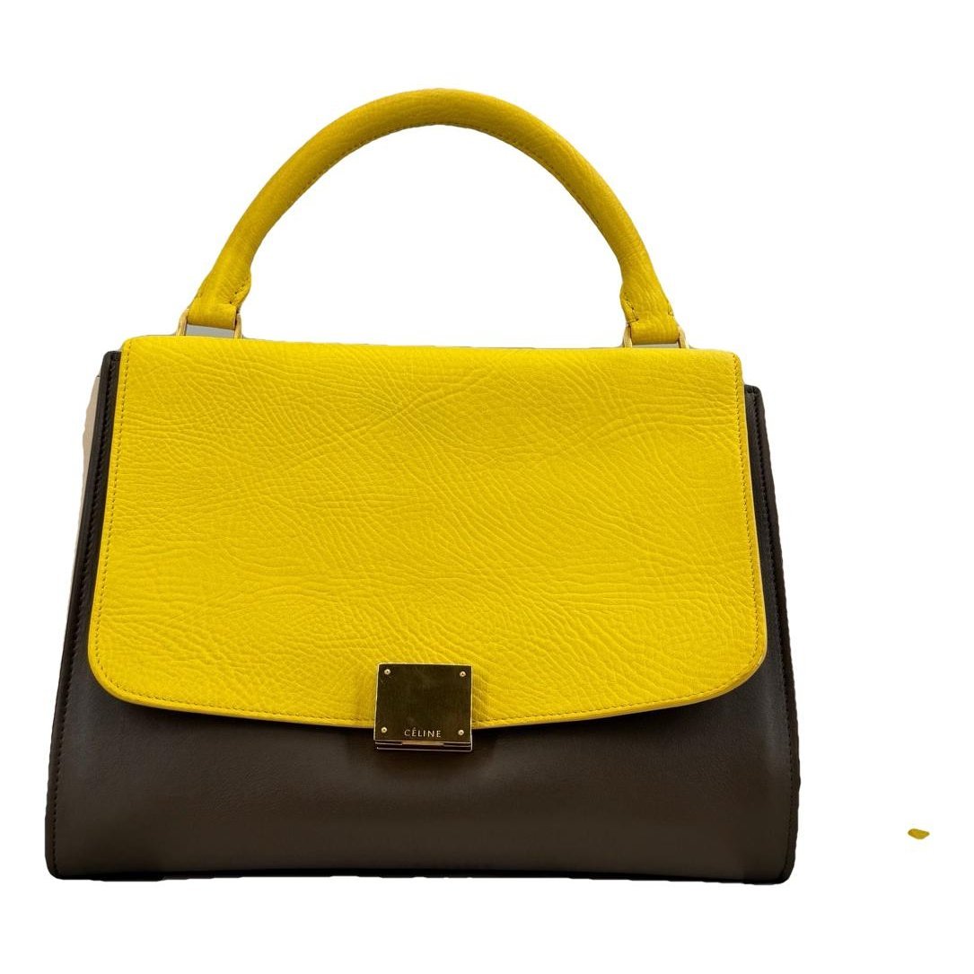 Trapèze leather handbag