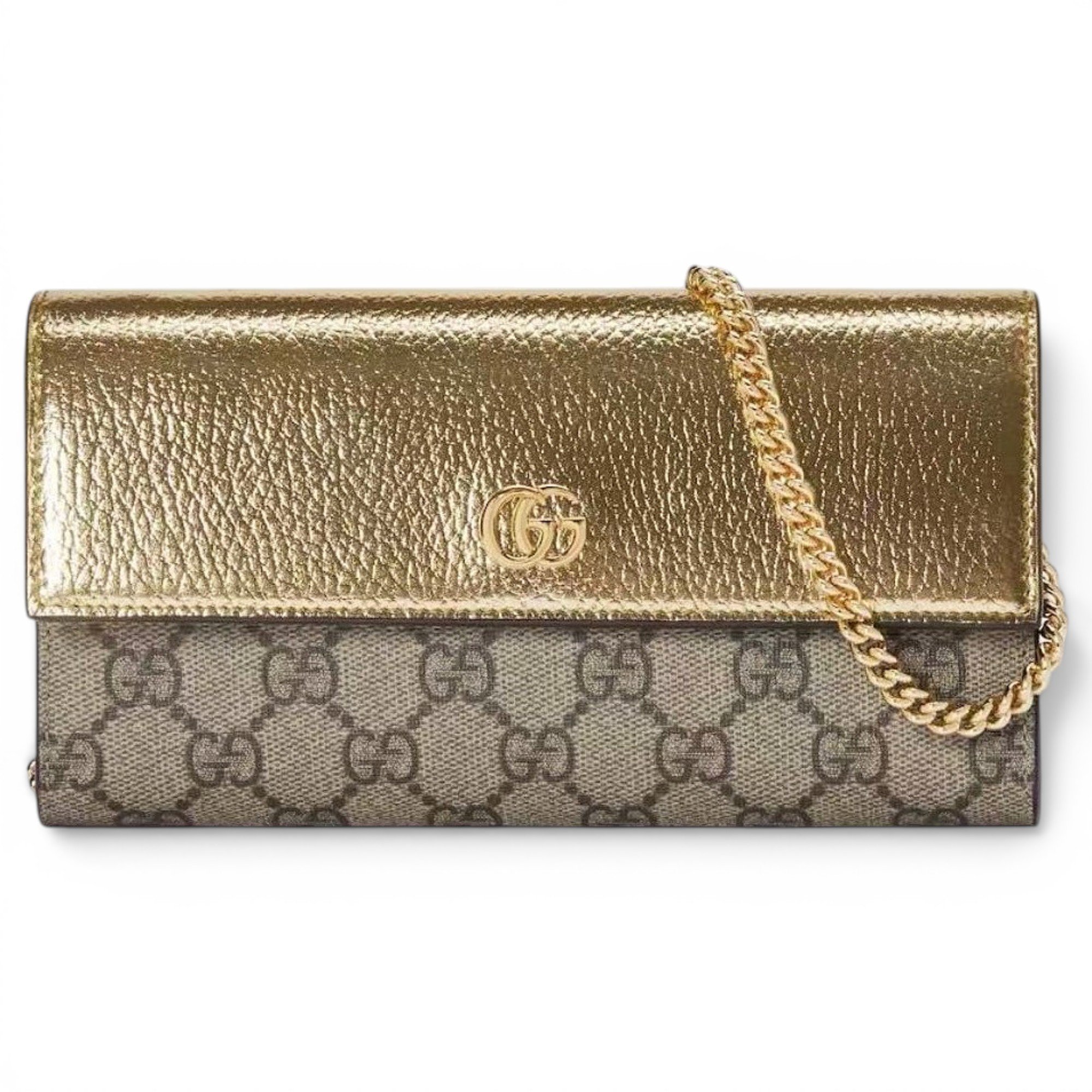 GG Marmont Chain Flap Wallet leather crossbody bag