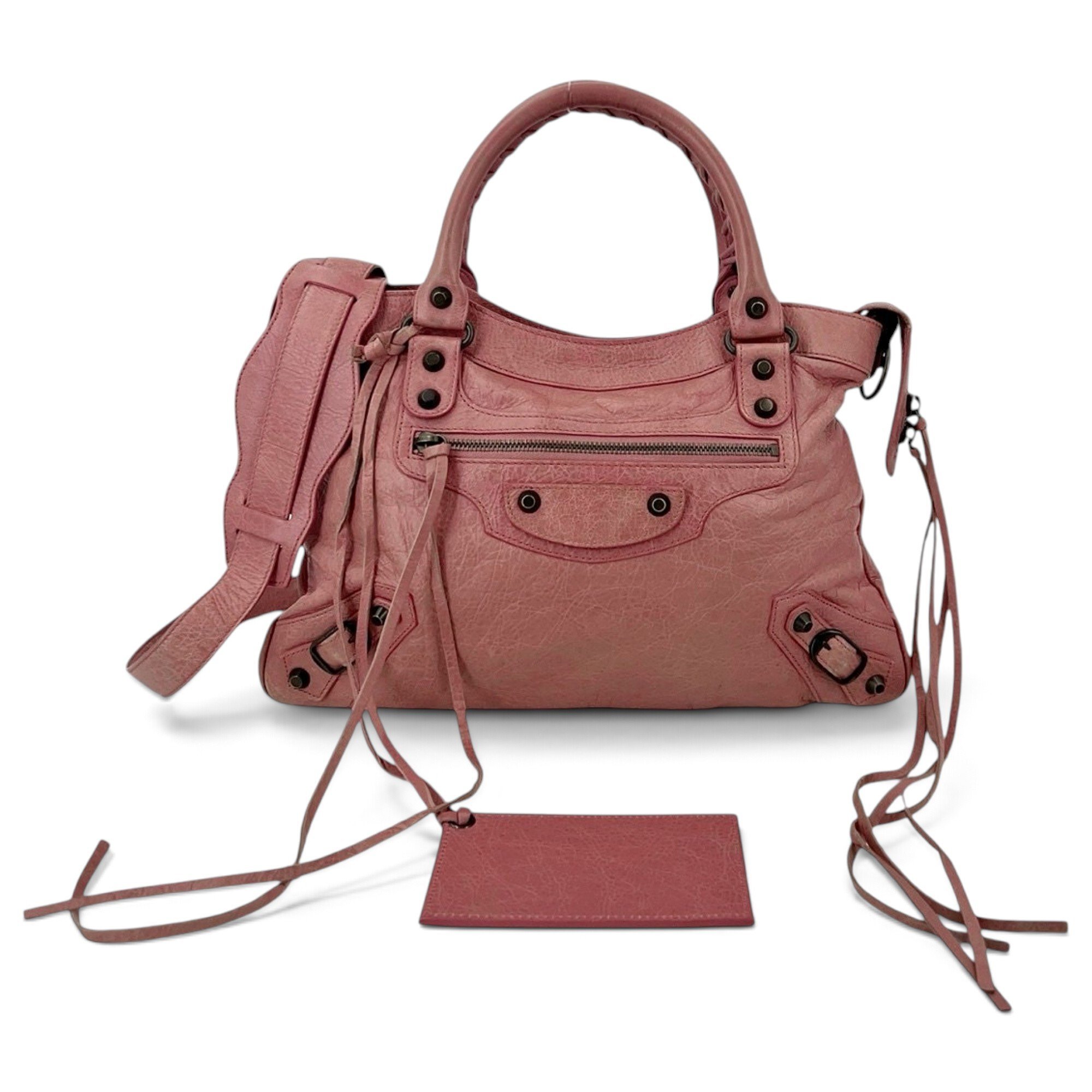 City leather handbag