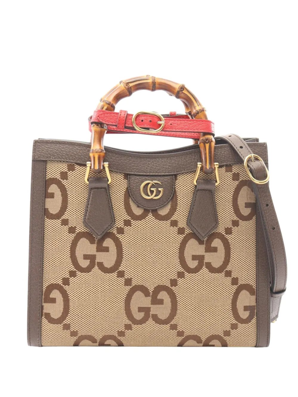 2016-2026 Medium Jumbo GG Canvas Bamboo Diana satchel