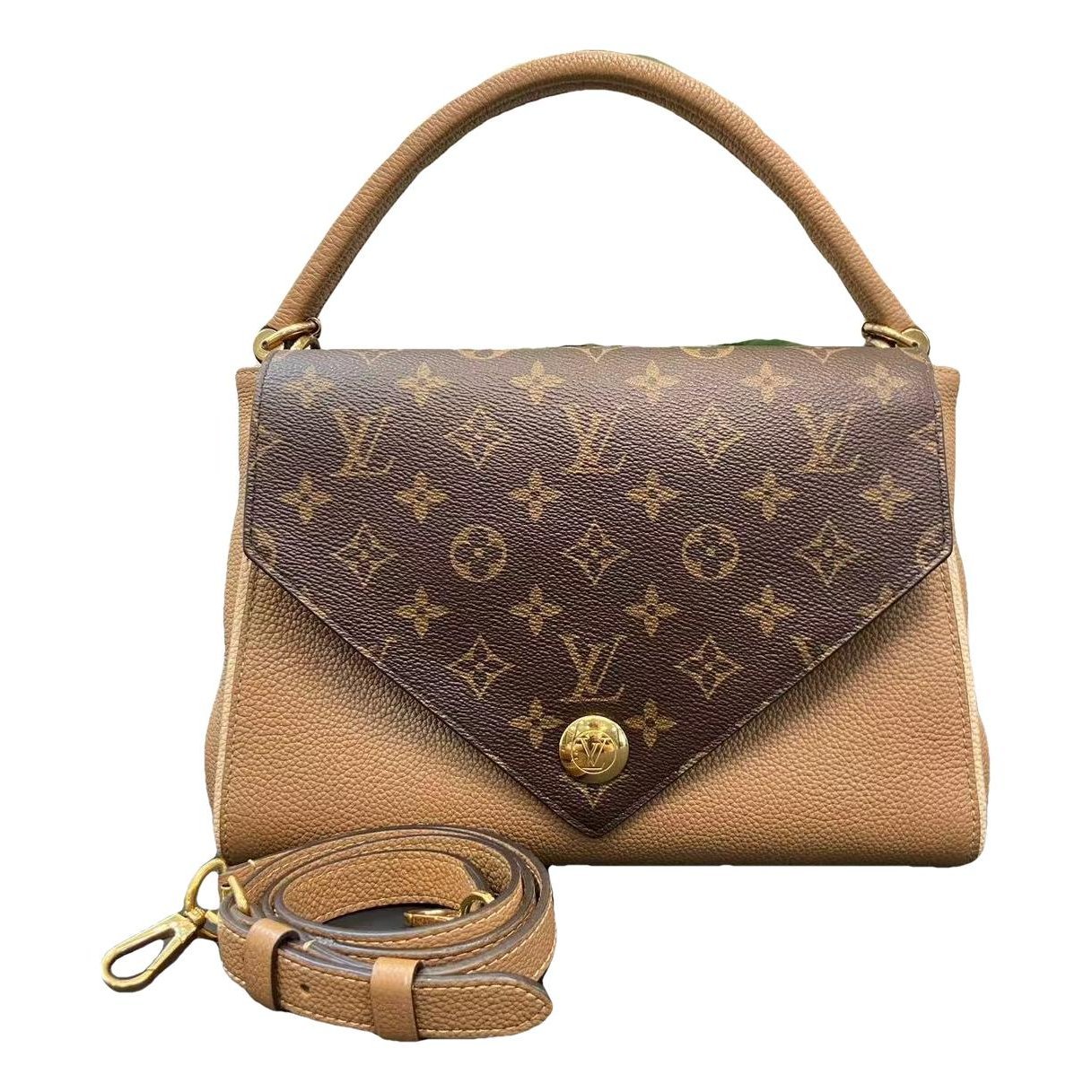Double V leather handbag