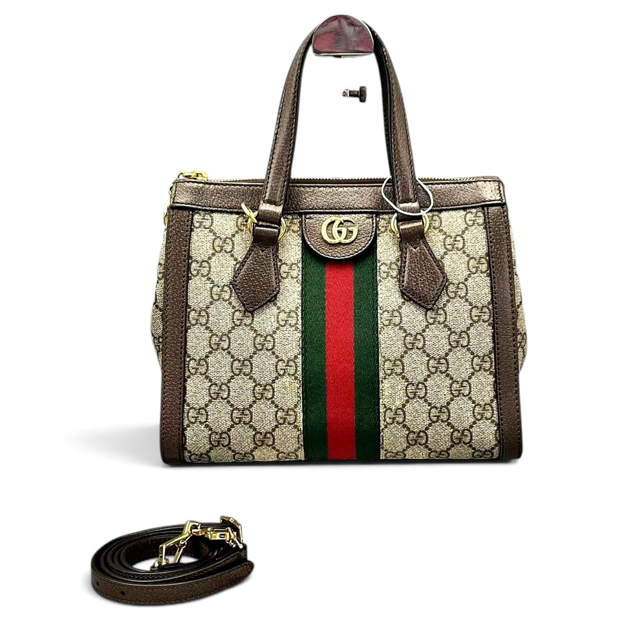 Ophidia Top Handle leather handbag