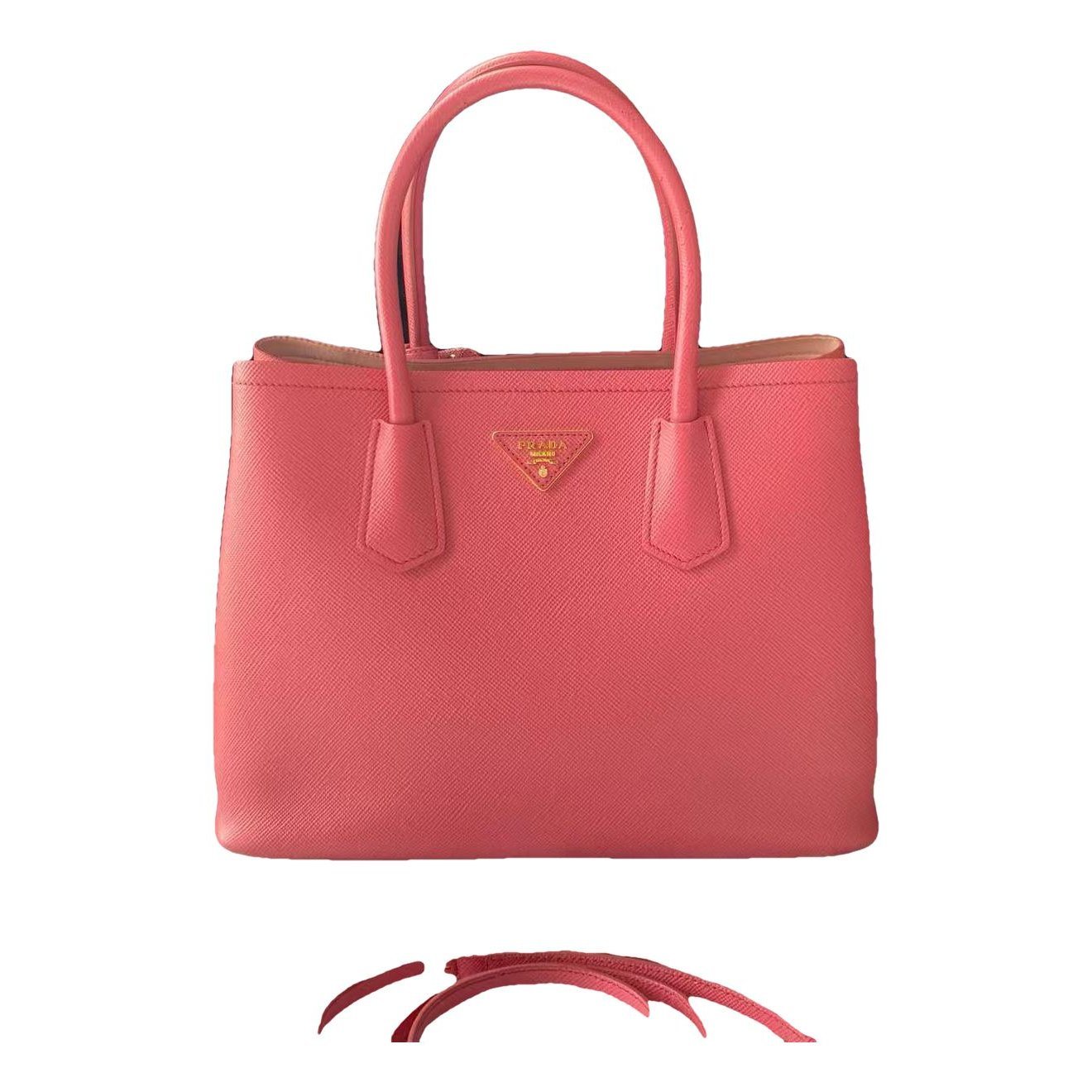 Double leather handbag