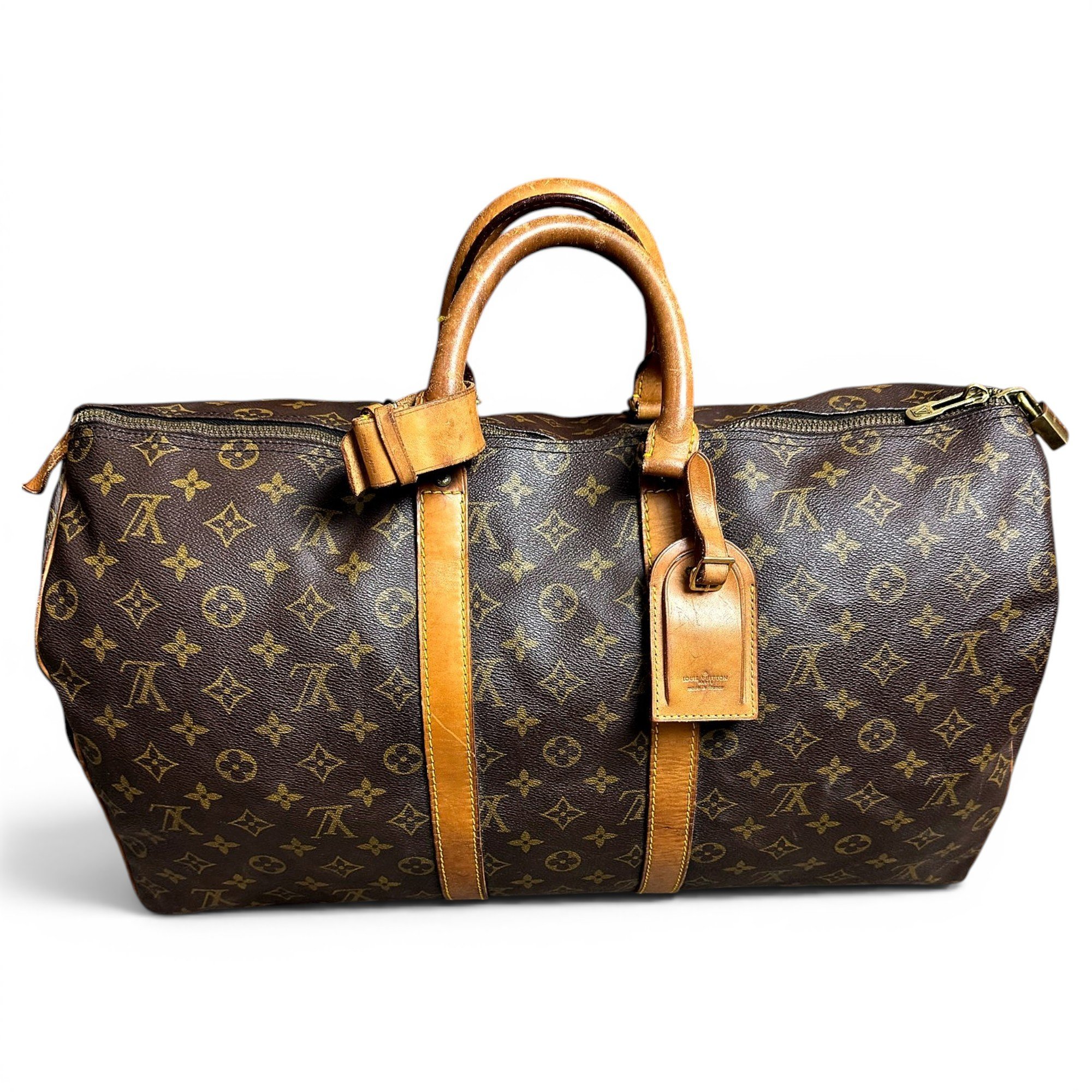 Keepall leather travel bag