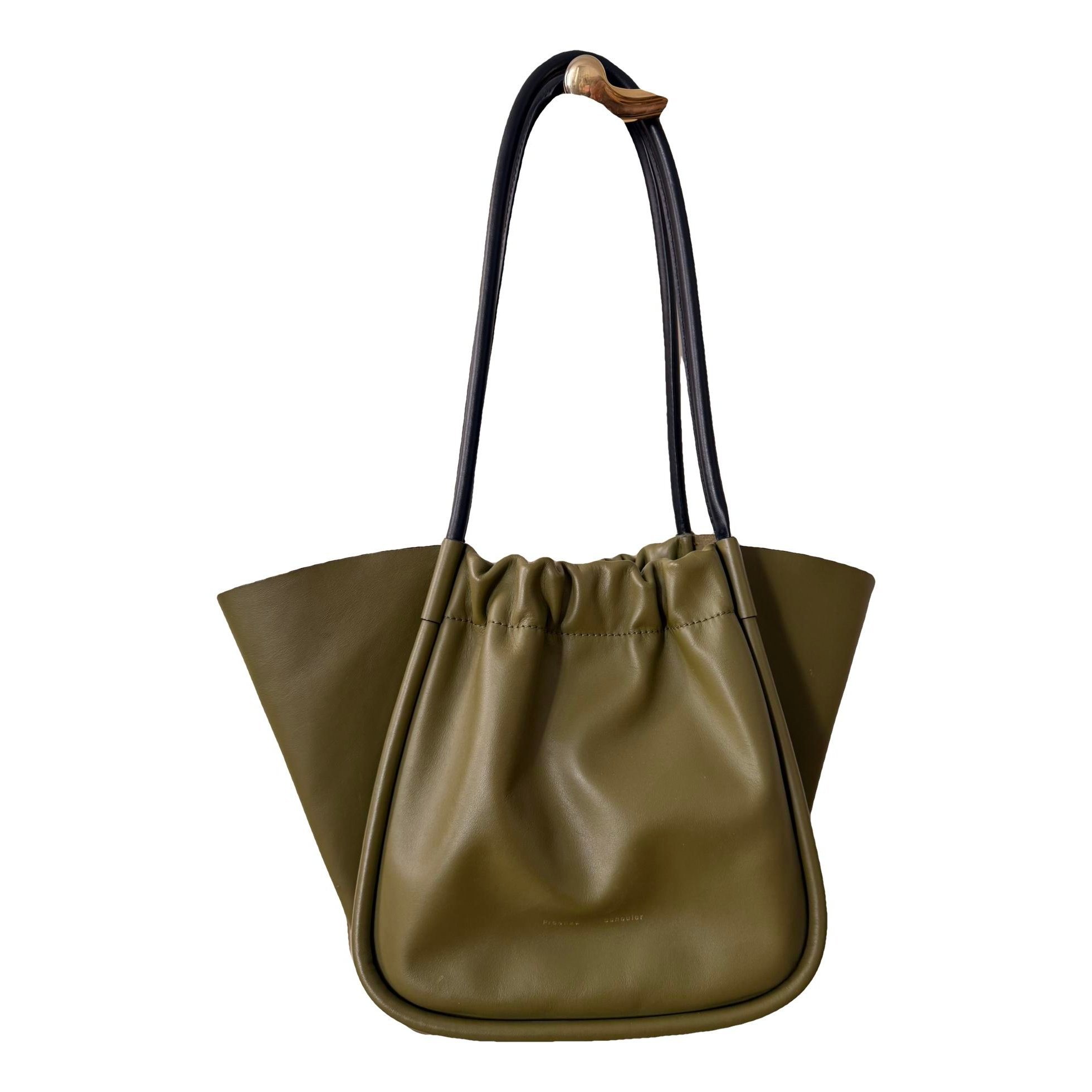 Ruched leather handbag