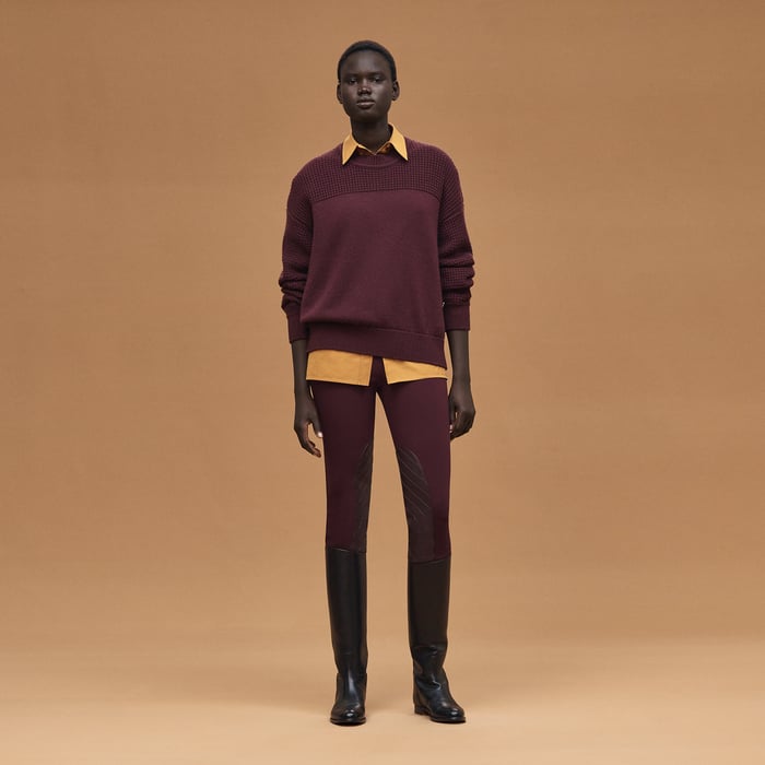 Rouge Bordeaux Cashmere Long-sleeve Sweater