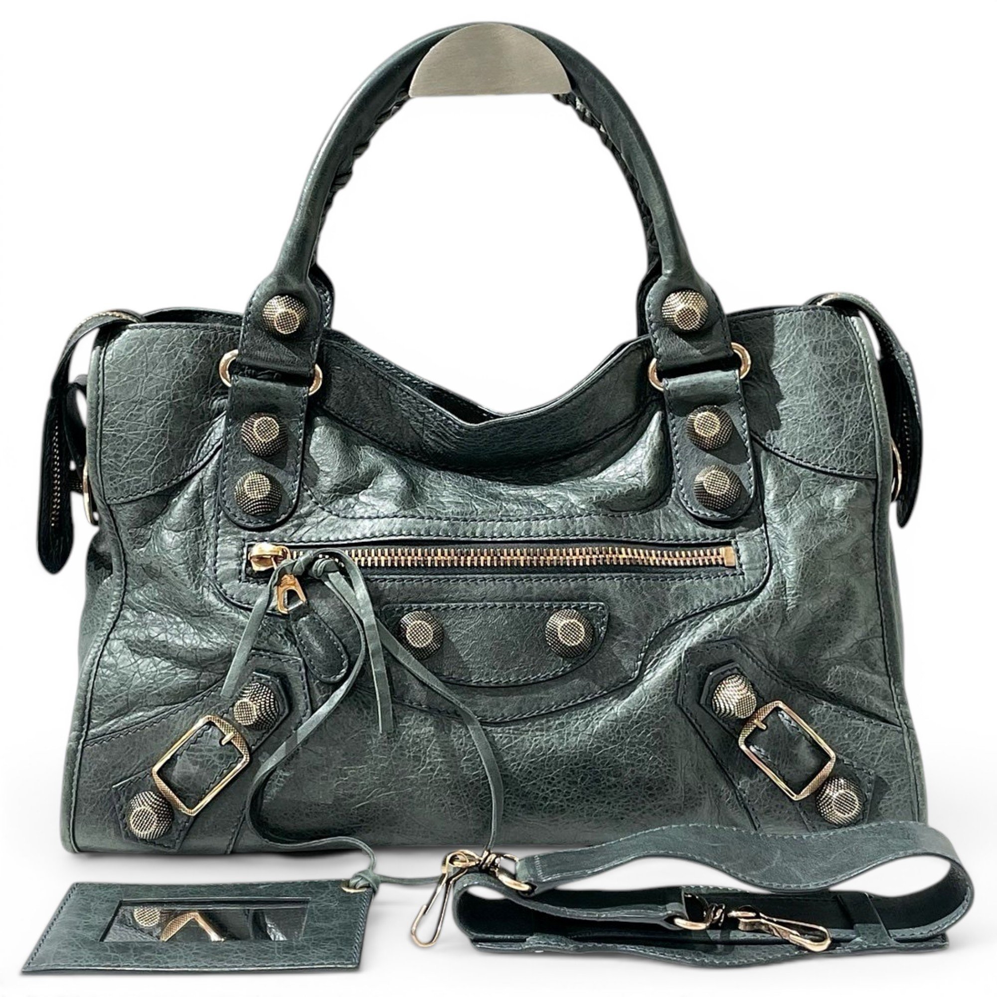 City leather handbag