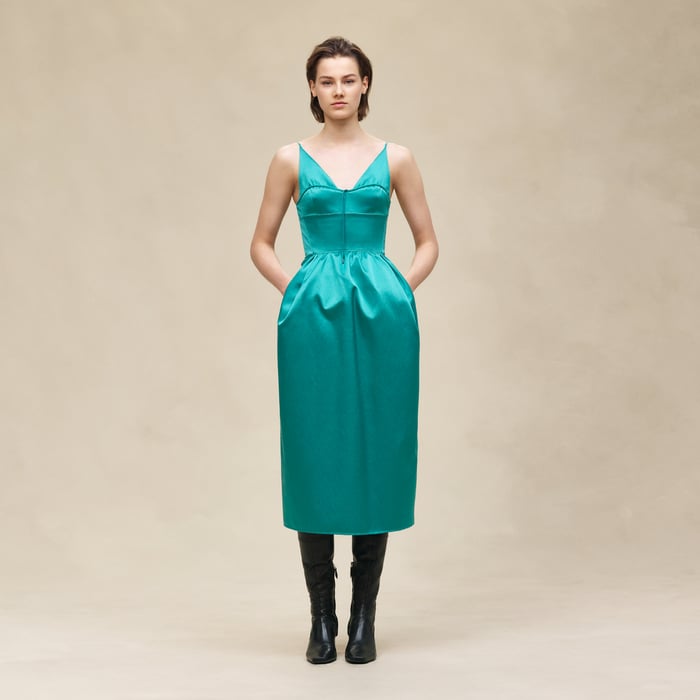Vert Impérial Dress With Shoulder Straps