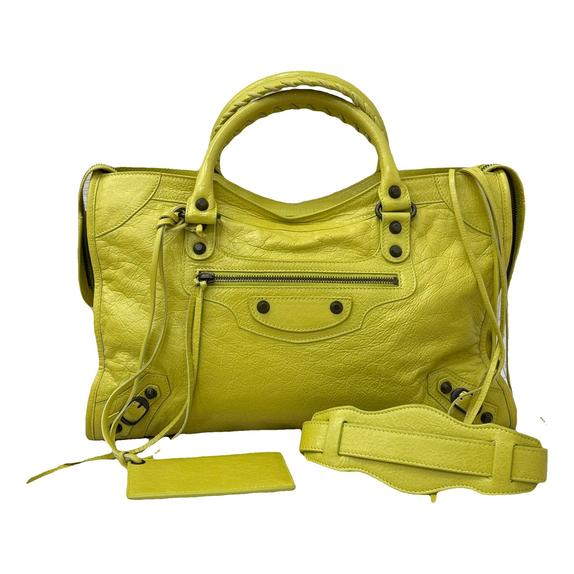 City leather handbag