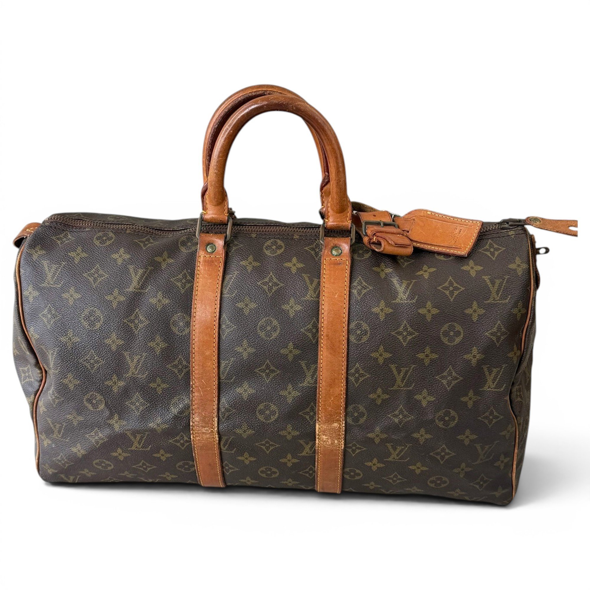 Keepall leather travel bag