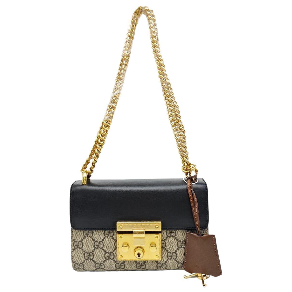 Padlock leather crossbody bag