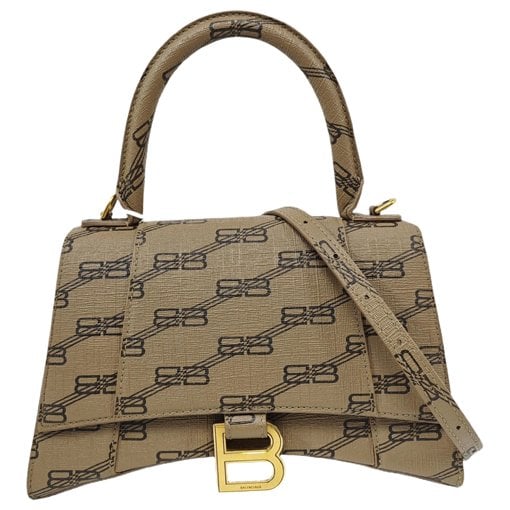 Hourglass leather handbag