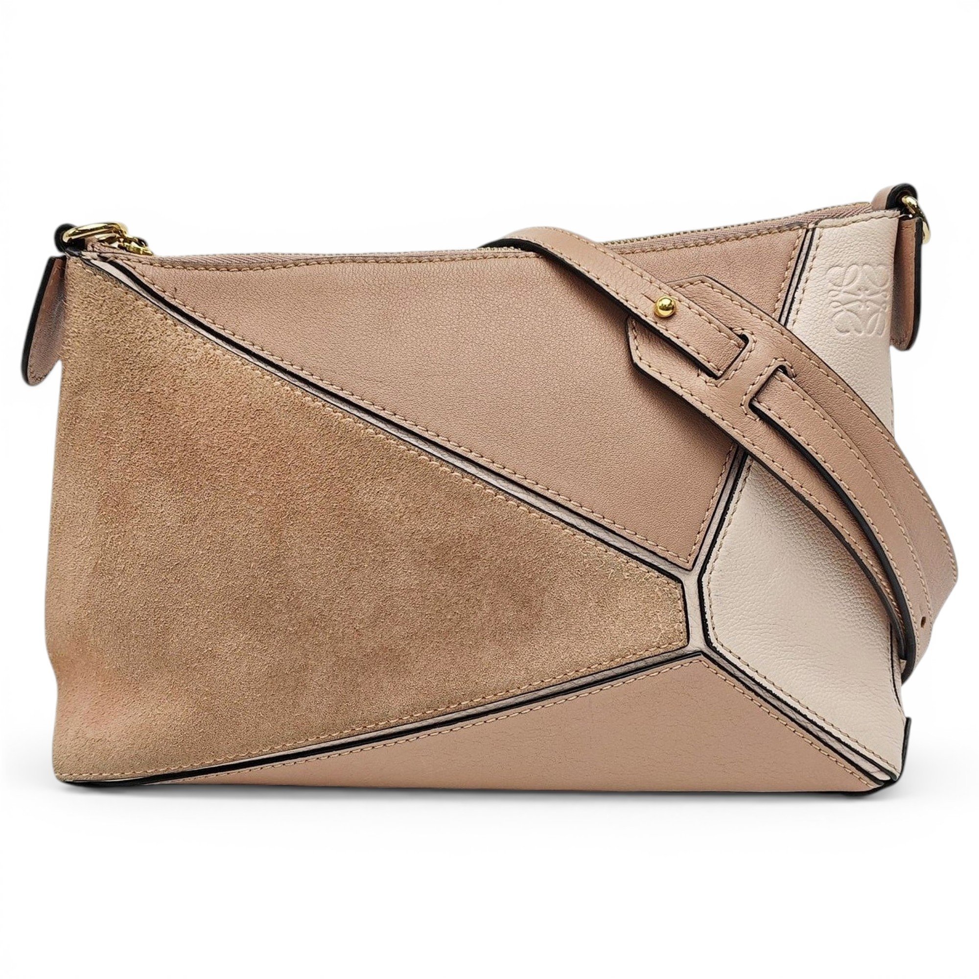 Puzzle leather handbag