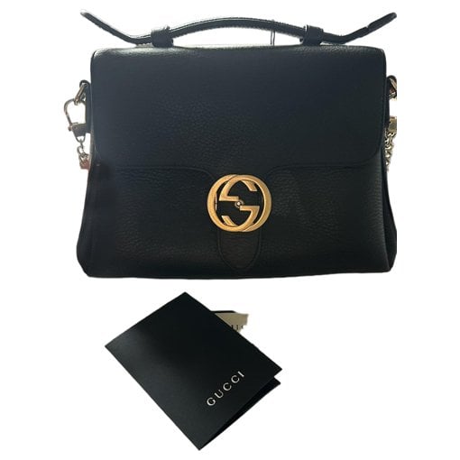Interlocking leather handbag