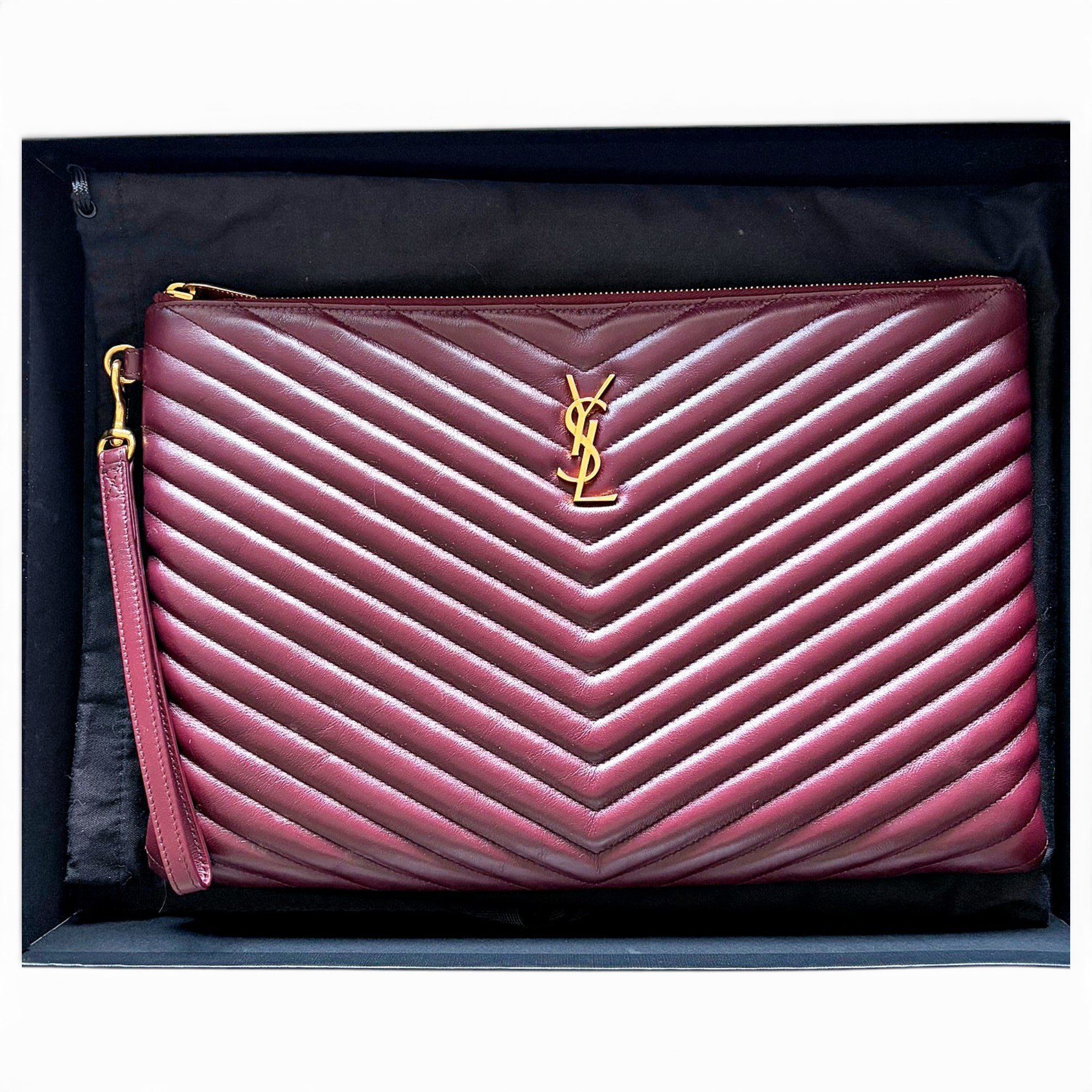 Leather clutch bag