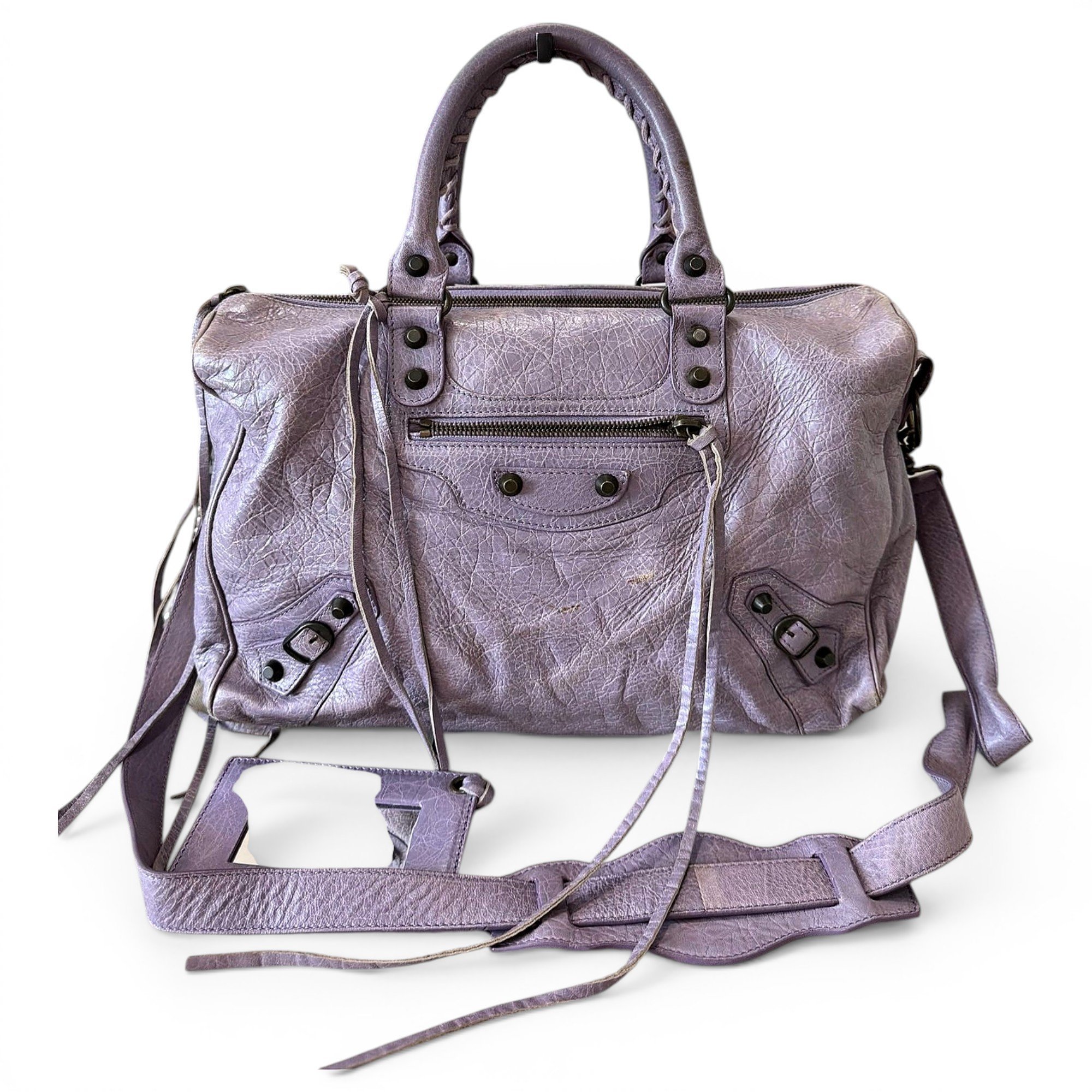 City leather handbag