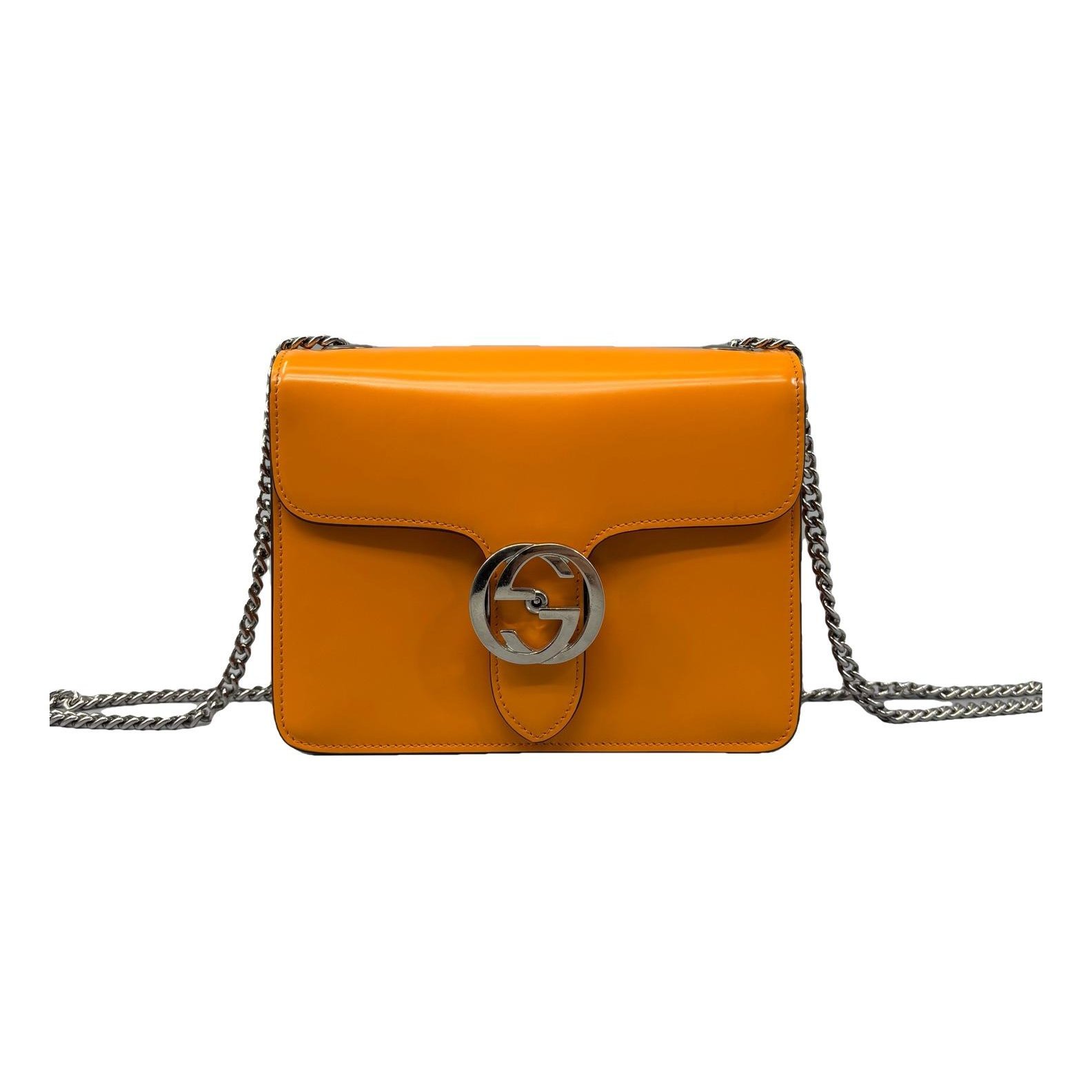 Interlocking leather handbag