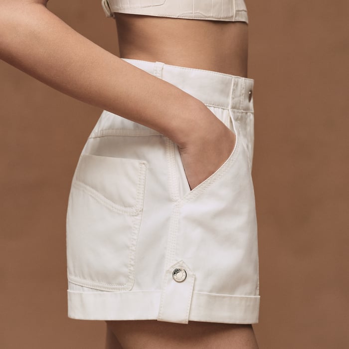 Blanc Cassé Cotton Twill Shorts