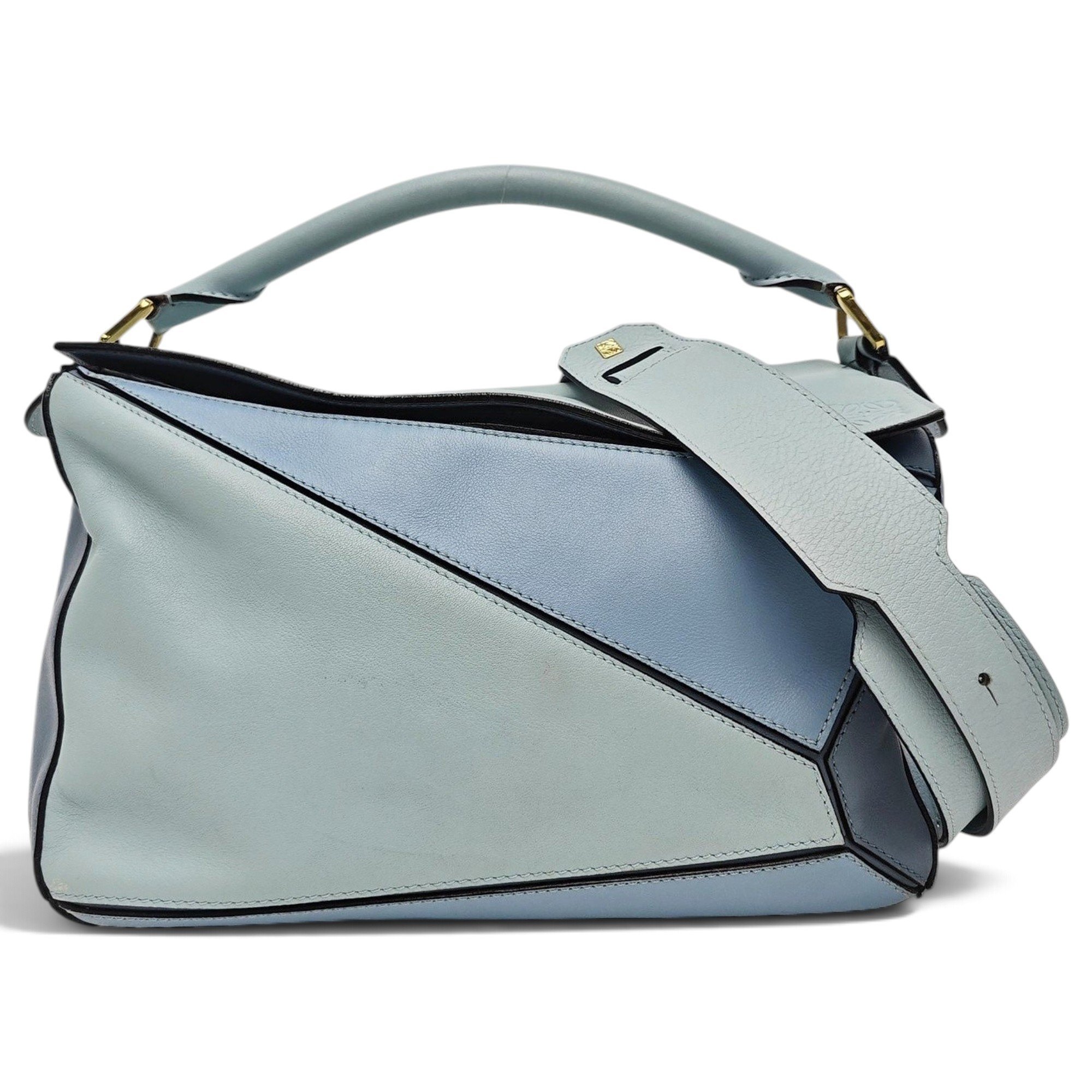 Puzzle leather handbag
