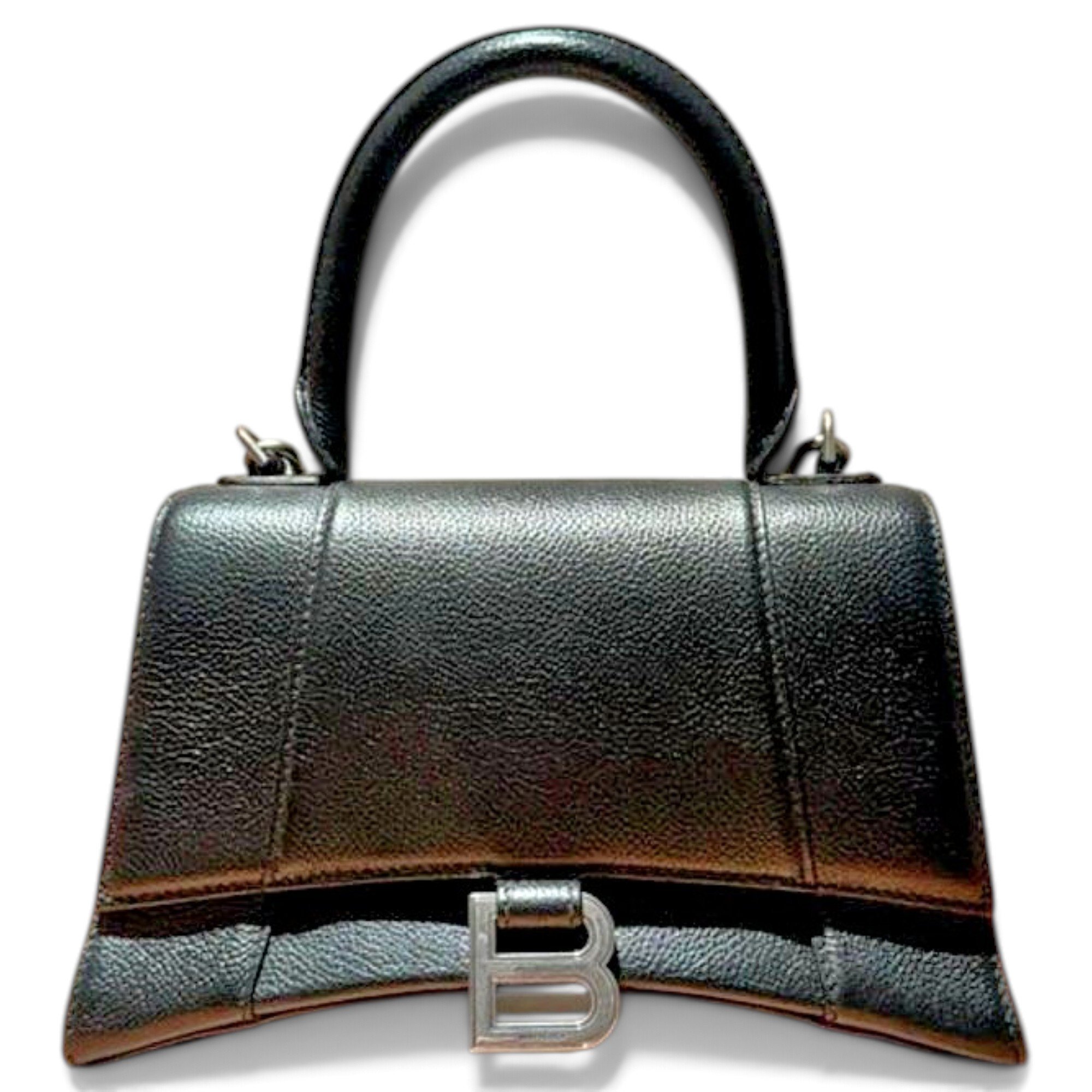 Hourglass leather handbag