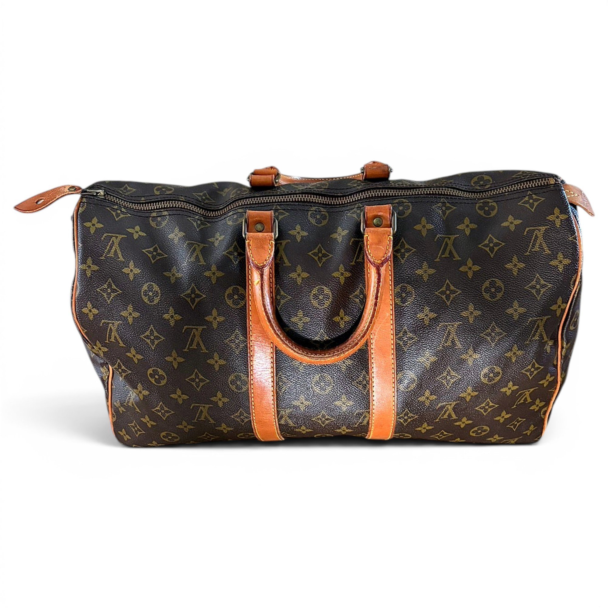 Keepall leather travel bag