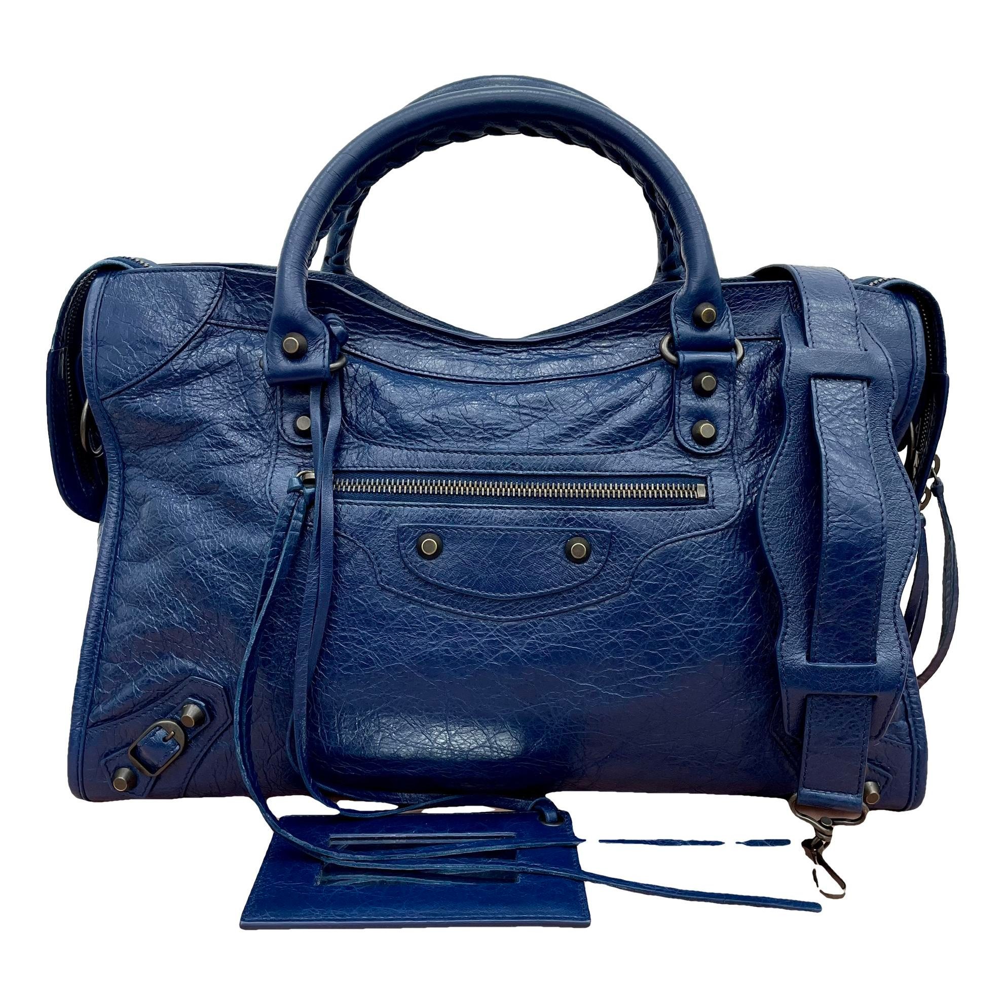 City leather handbag
