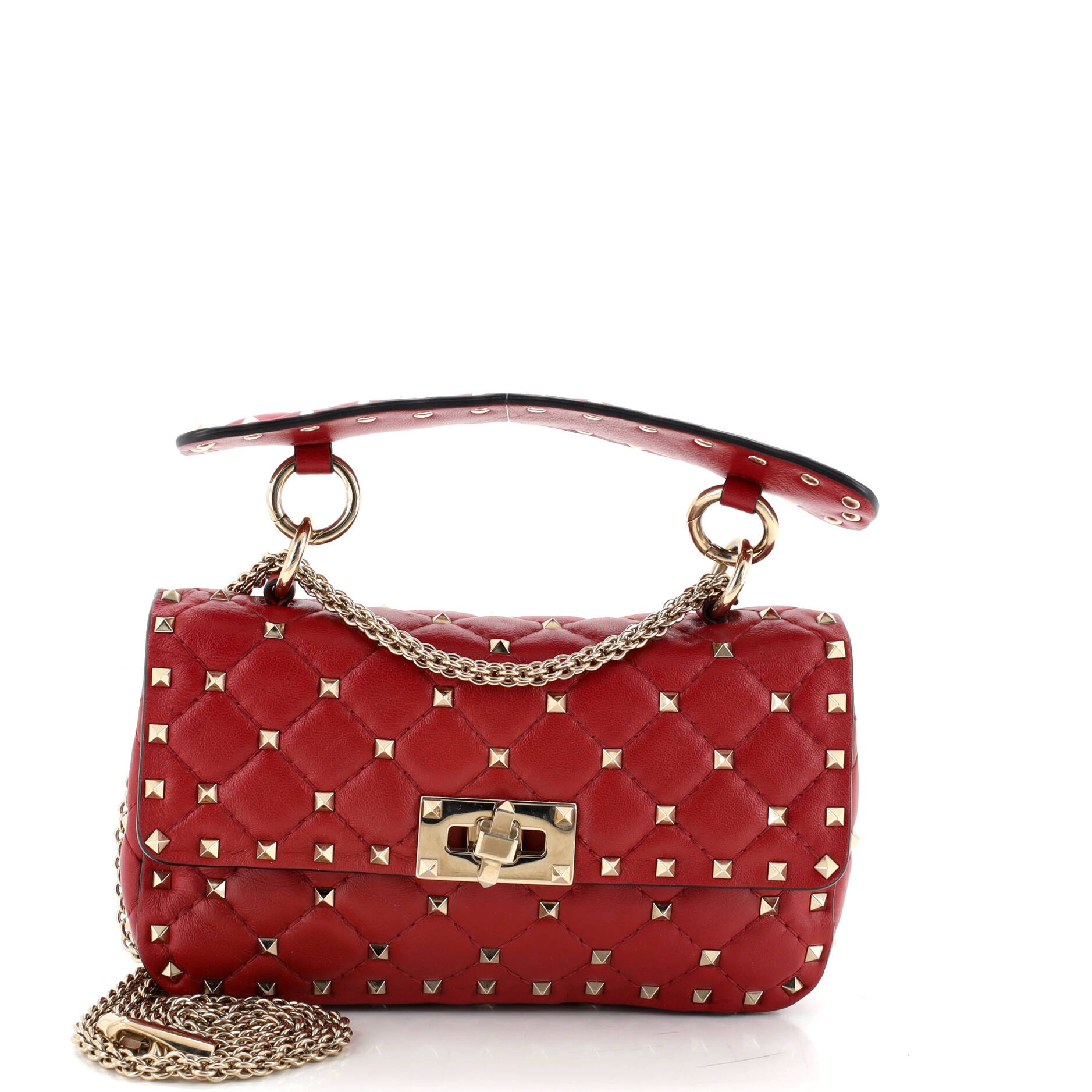 Rockstud Spike Flap Bag Quilted Leather Small