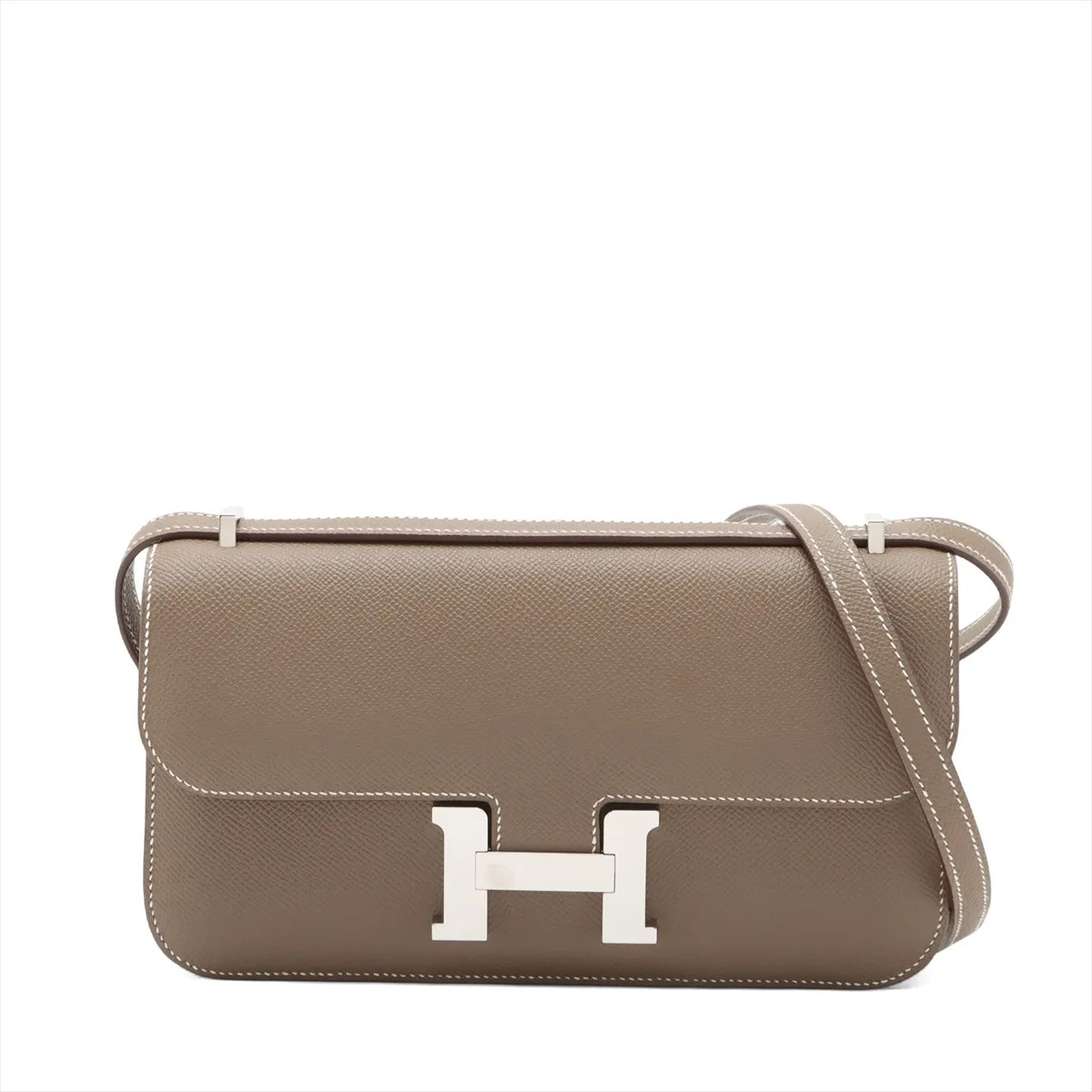 Hermès Constance Elan Miroir Veau Epsom Etoupe Silver Metal Fittings
