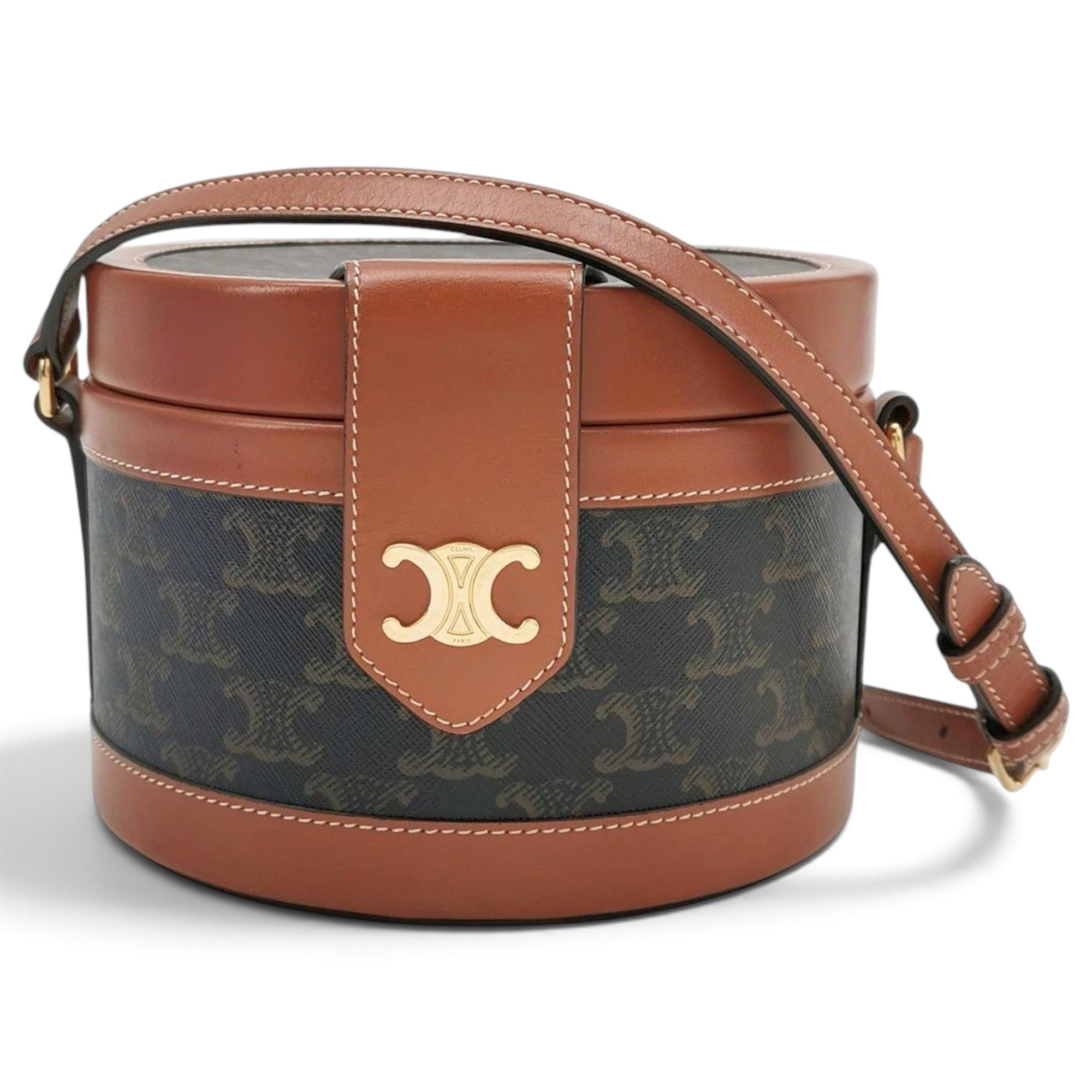 Tambour leather crossbody bag