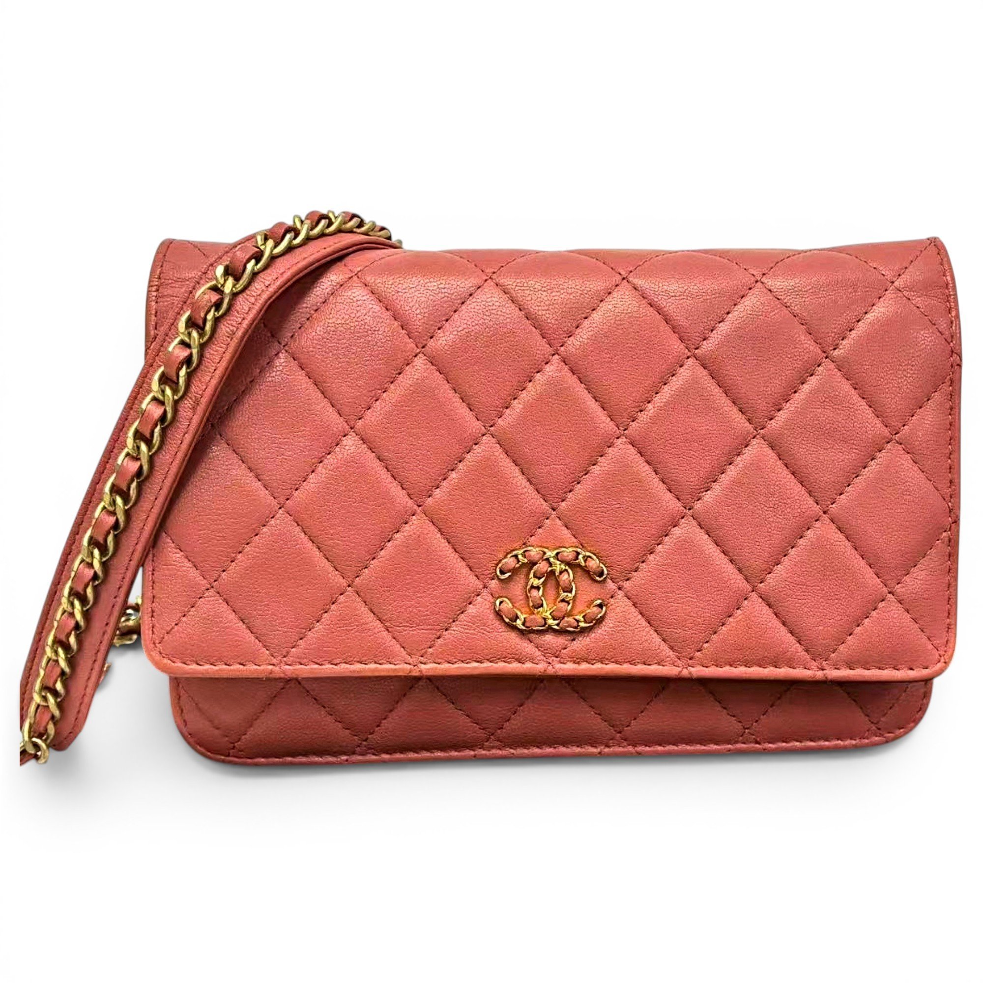 Wallet On Chain Chanel 19 leather handbag