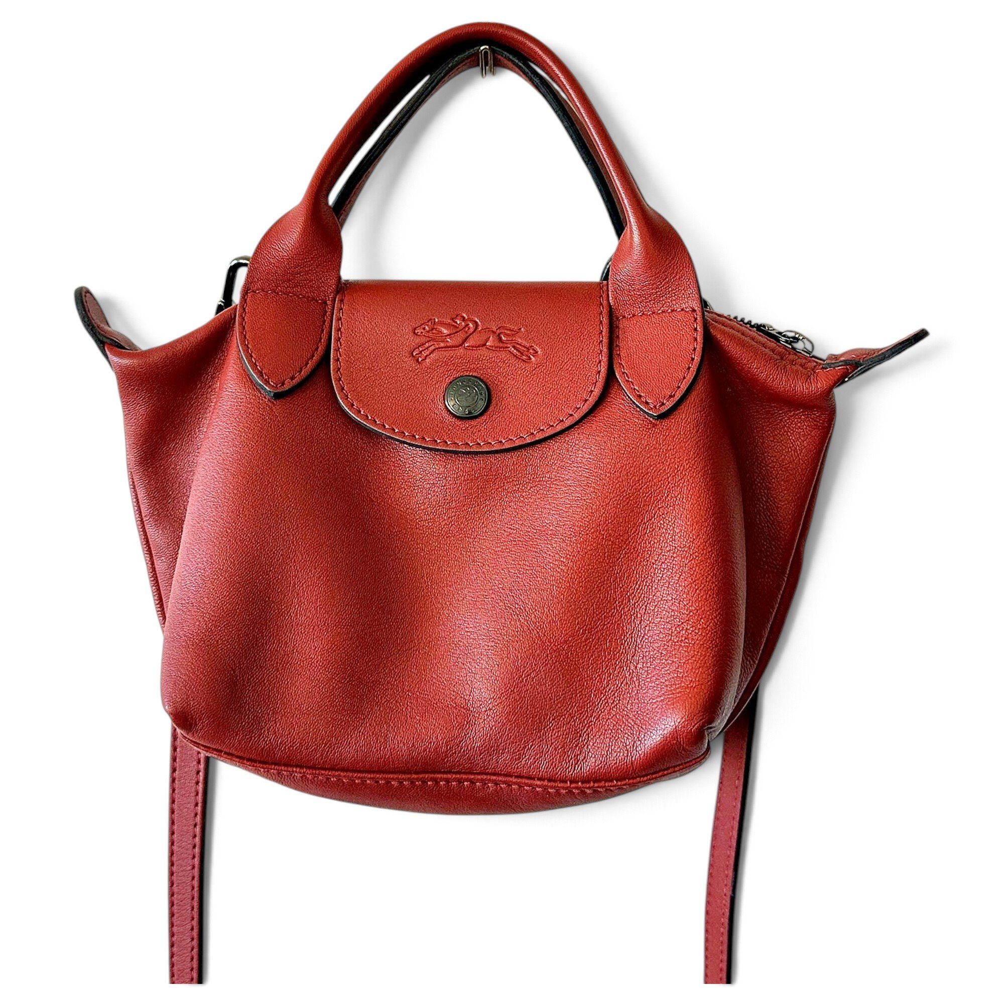 Longchamp Pliage leather crossbody bag