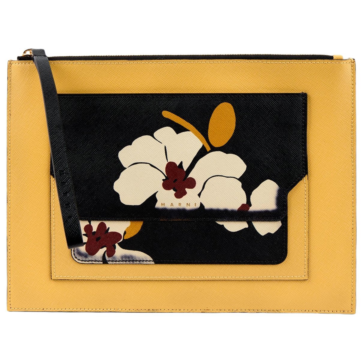 Leather clutch bag