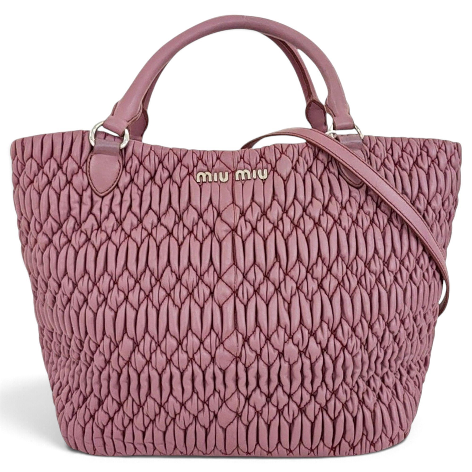 Miu Crystal leather handbag